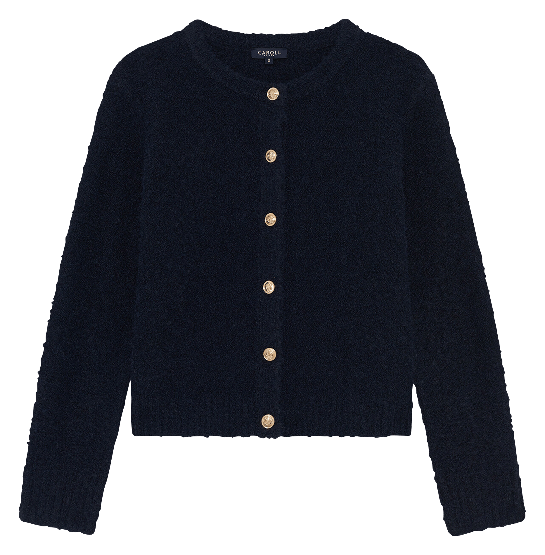 Gilet droit col rond CAROLL Bleu