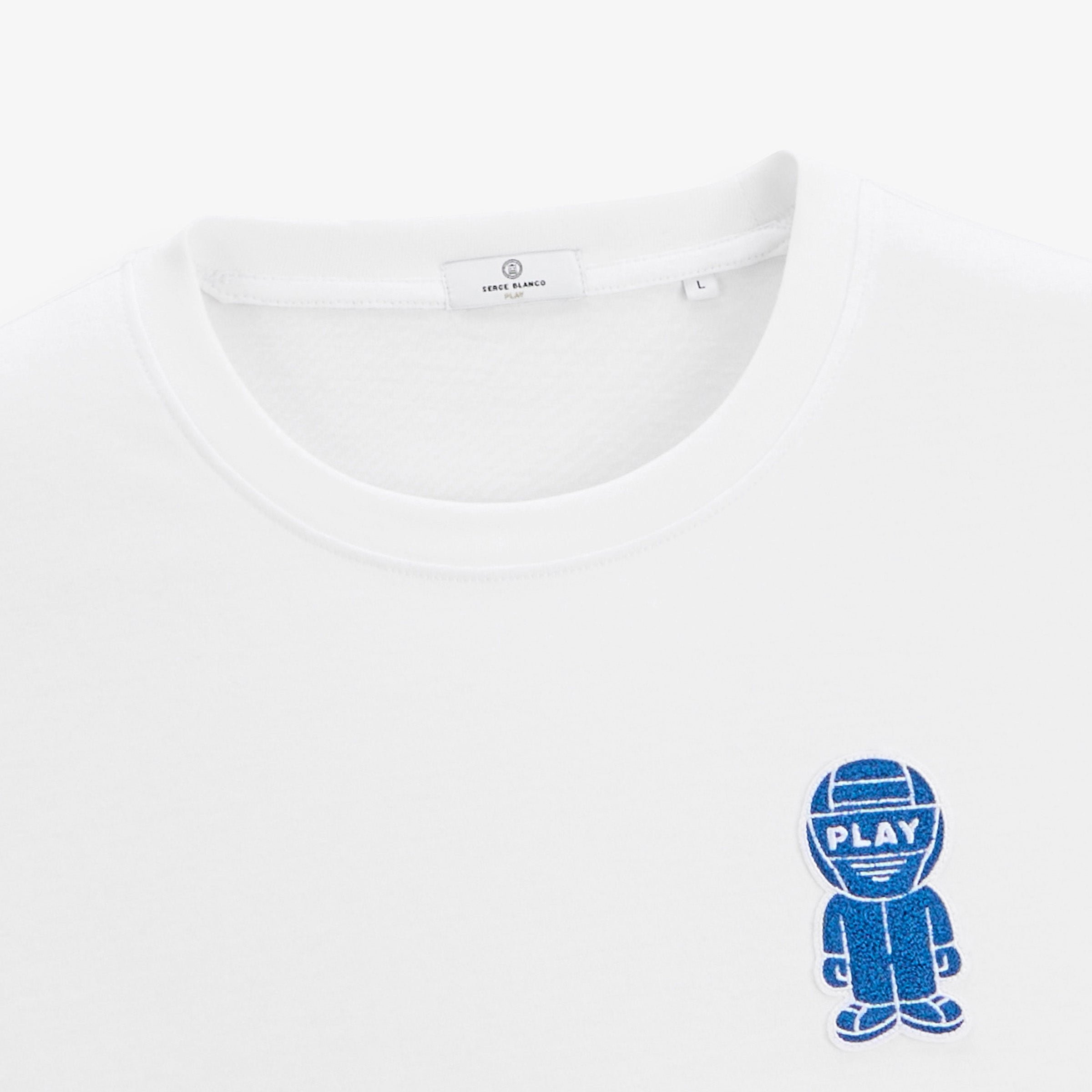 Short-sleeved t-shirt with bouclé badge SERGE BLANCO White