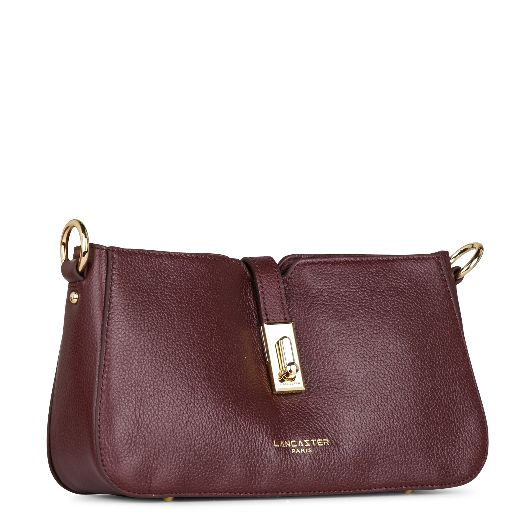 Rectangular cowhide leather handbag LANCASTER PARIS Red