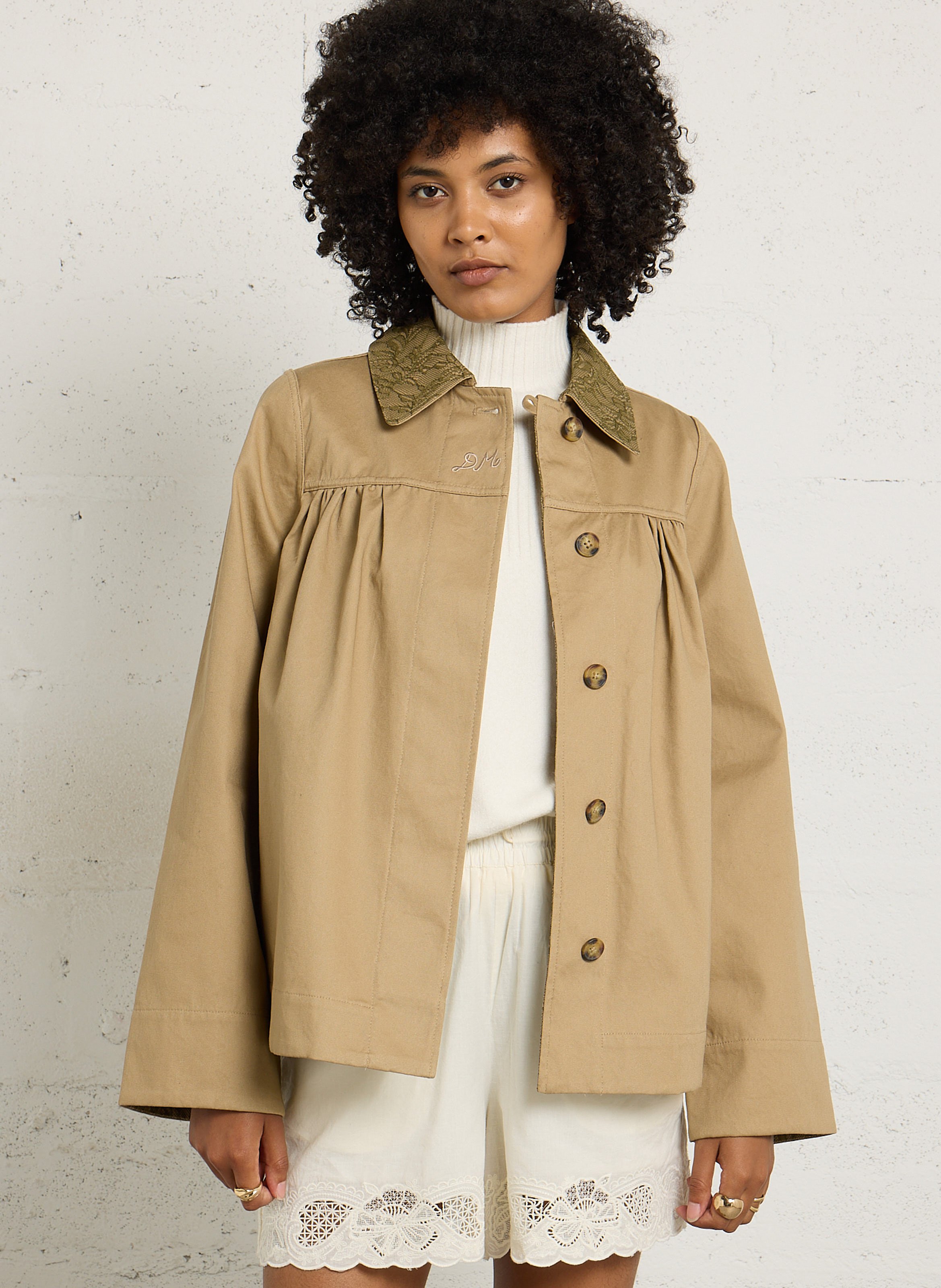 Veste ample en coton bio DAMSON MADDER Beige