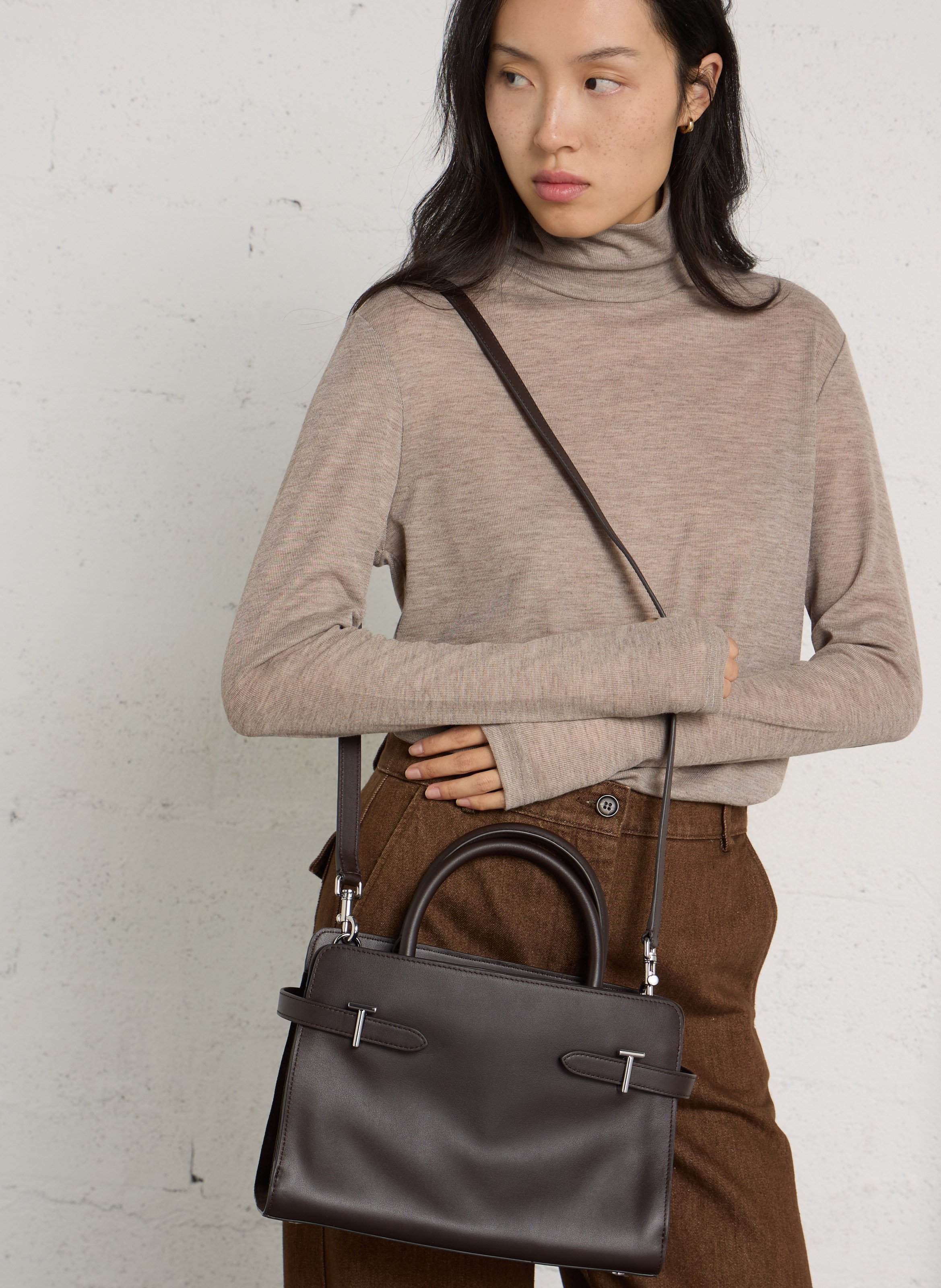 Sac à main en cuir LE TANNEUR Marron