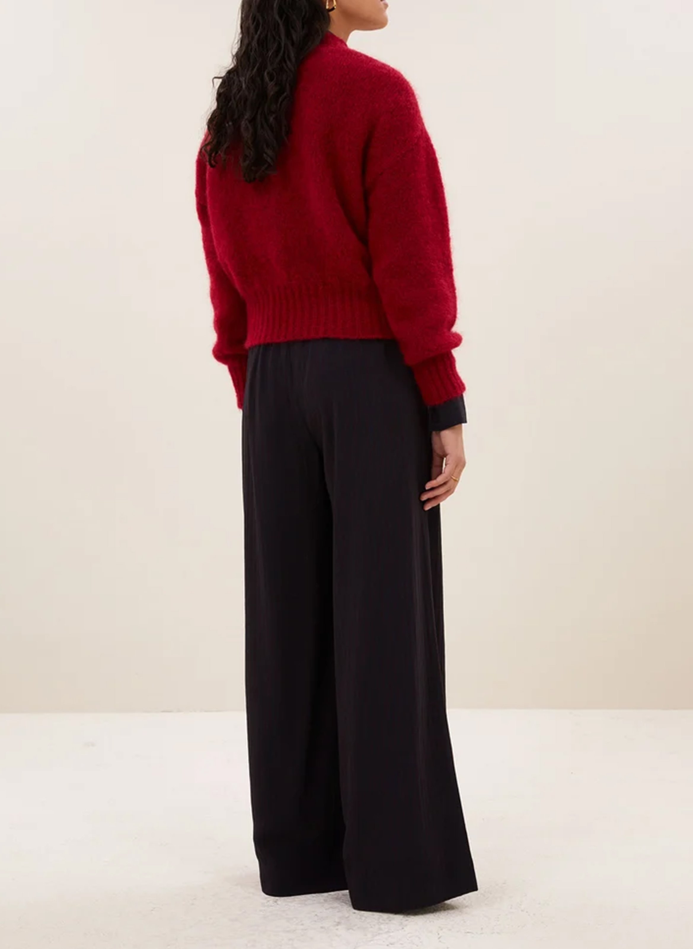 Pantalon large à rayures BY BAR Rouge