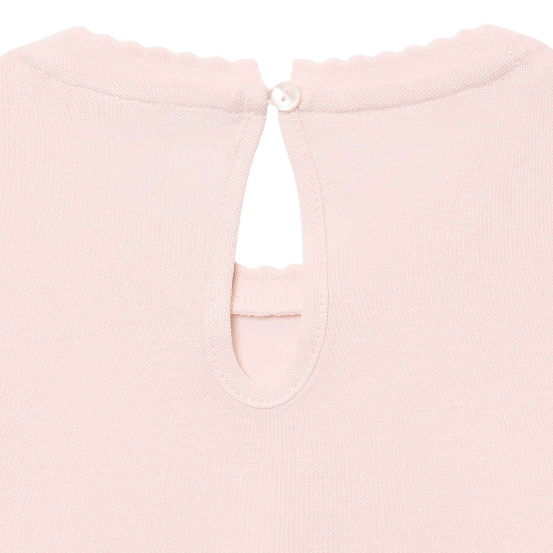 Gerader T-Shirt mit Rundhalsausschnitt und Wellenkante aus Baumwollmischung LACOSTE Rosa