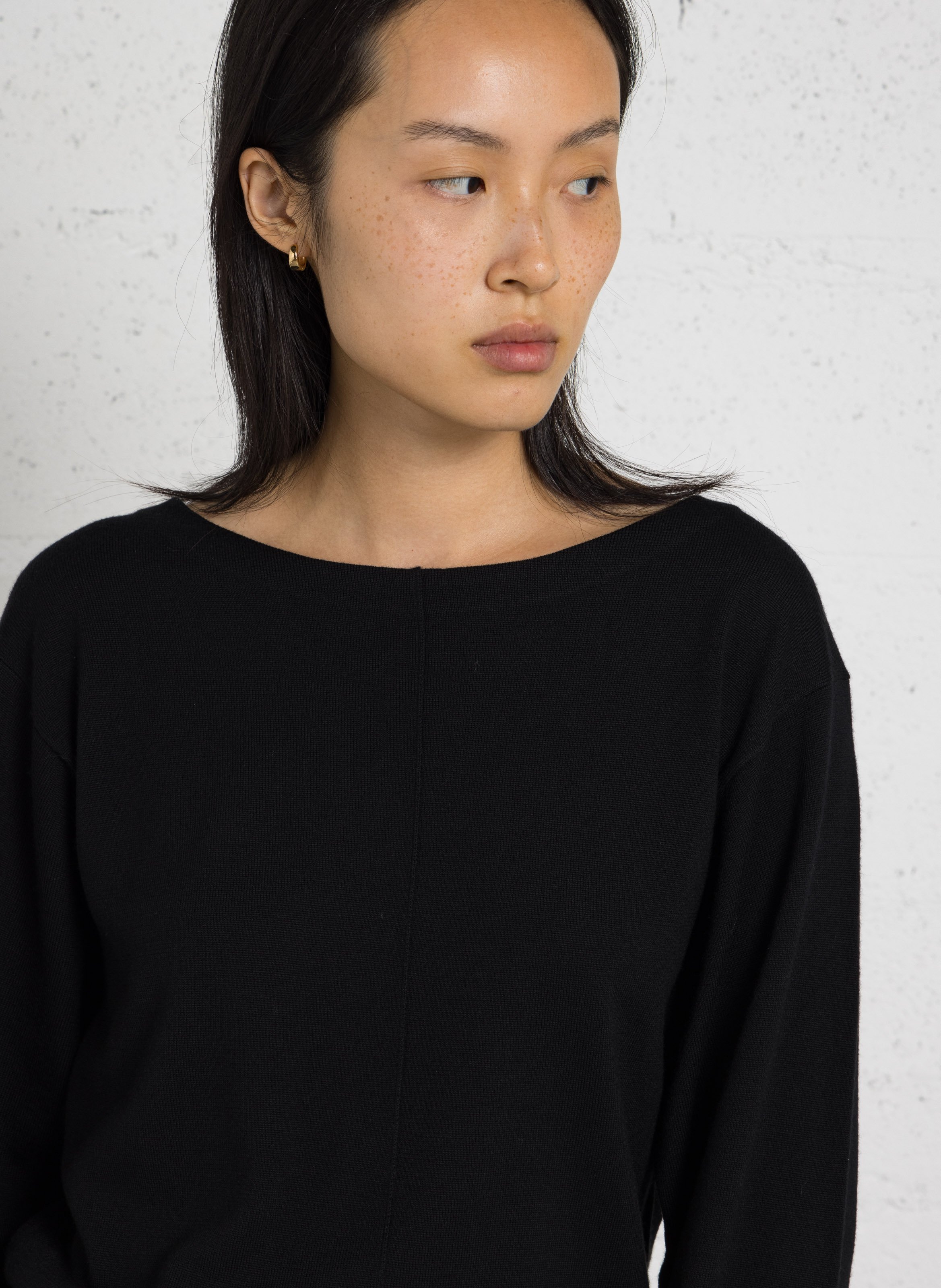 Robe longue en laine SOEUR Noir