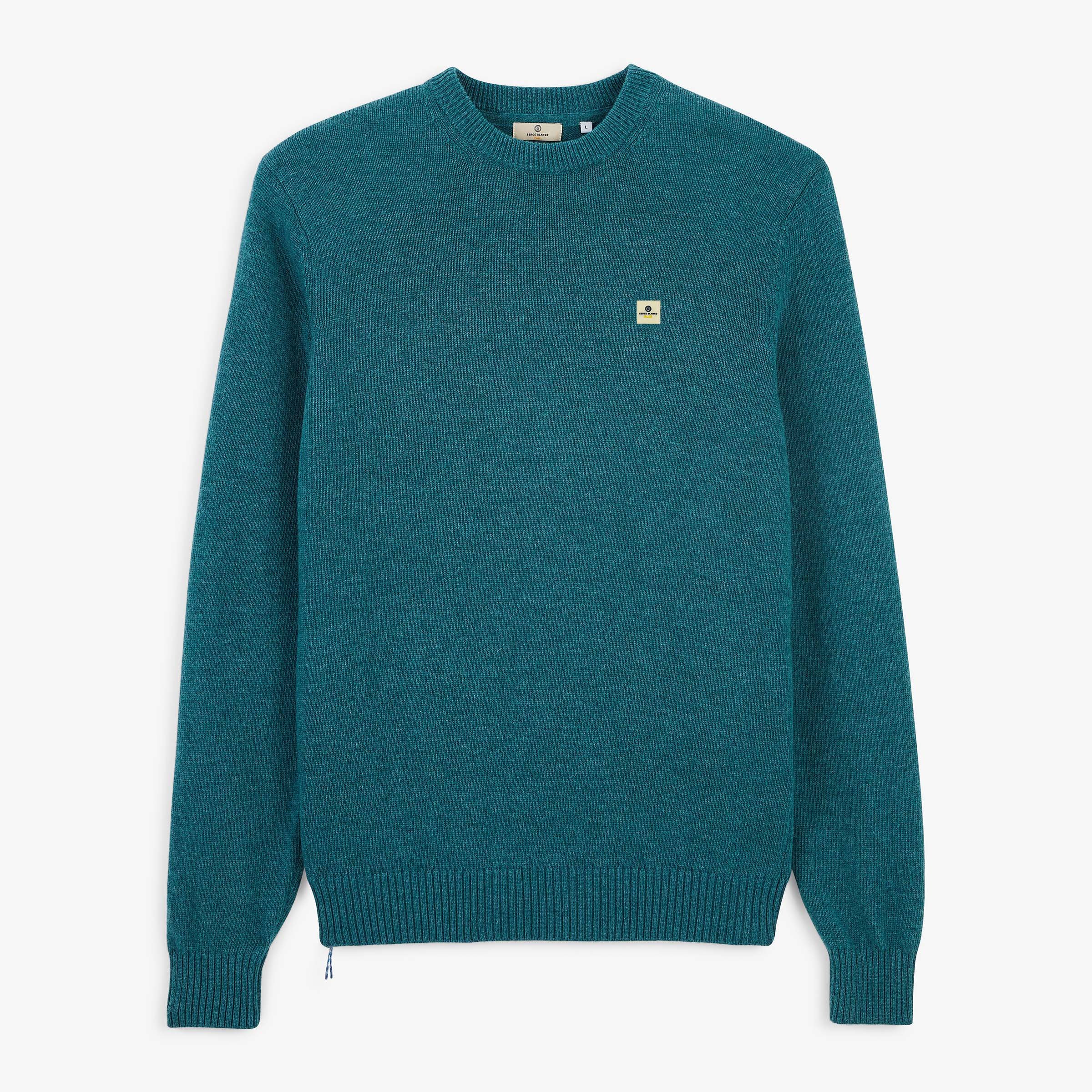 MADANI duck blue crew-neck wool sweater sbplay SERGE BLANCO Blue