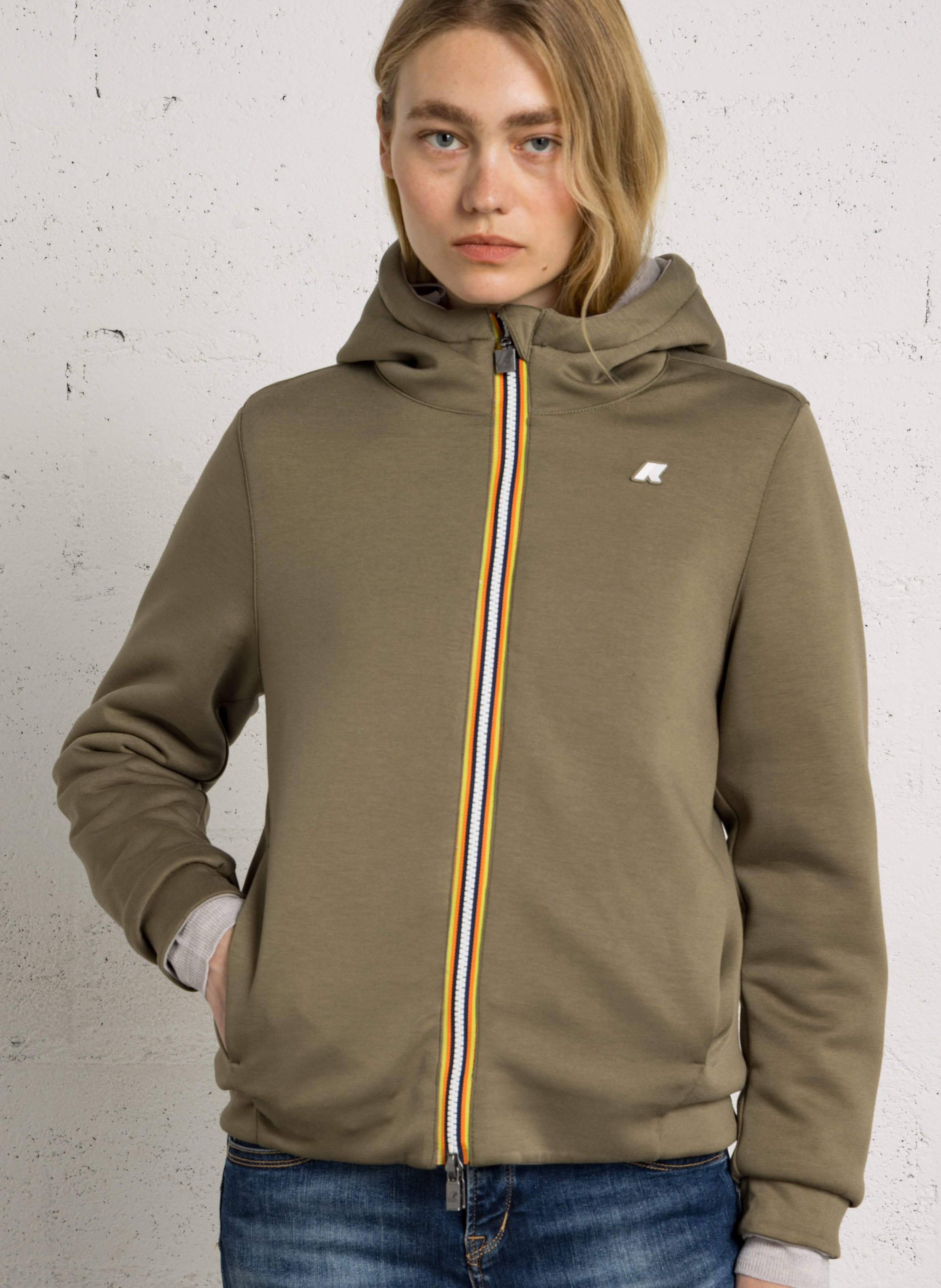 Rechte sweater met opstaande kraag K-WAY Groen