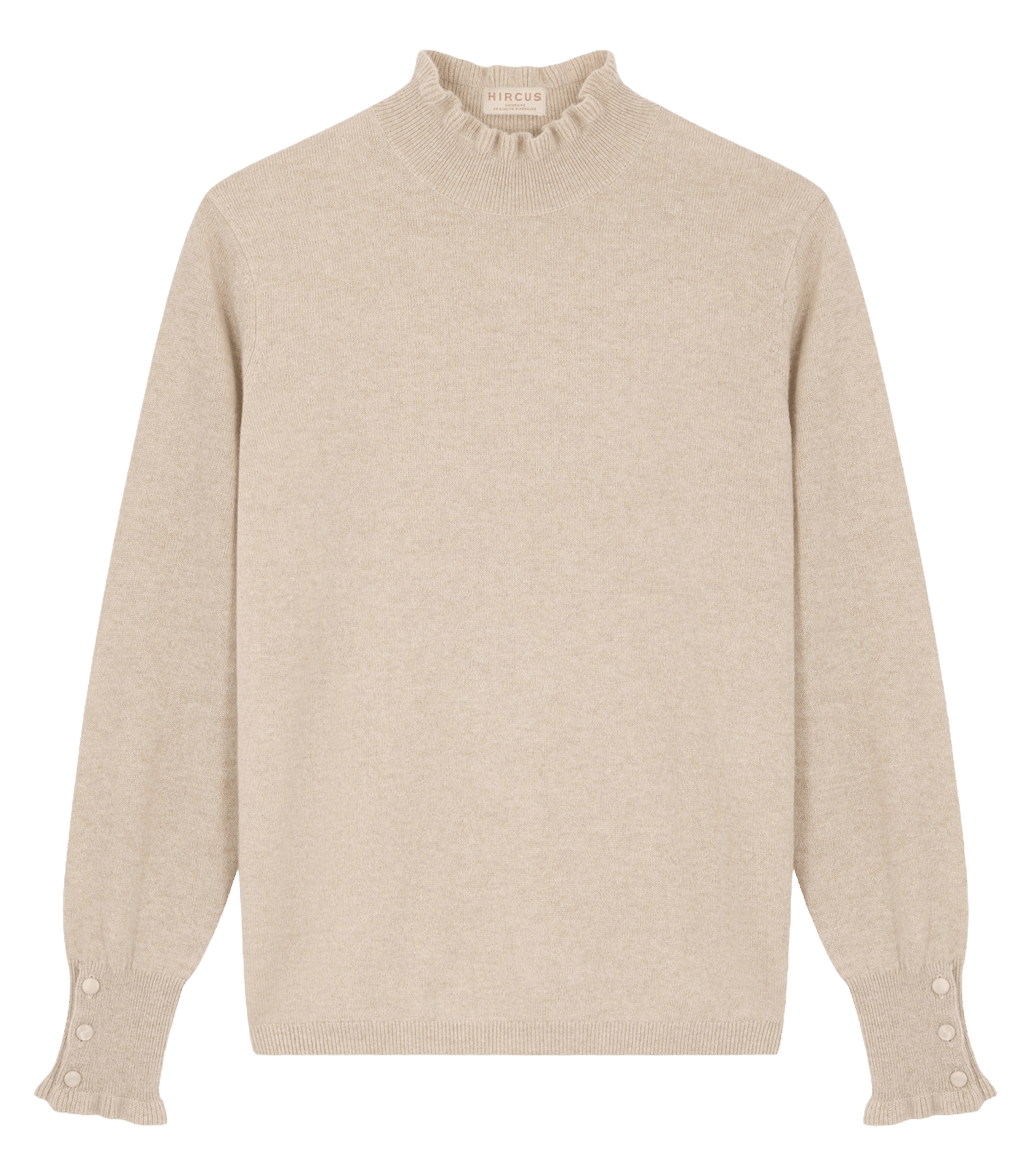 Kaschmirpullover mit Stehkragen HIRCUS Beige