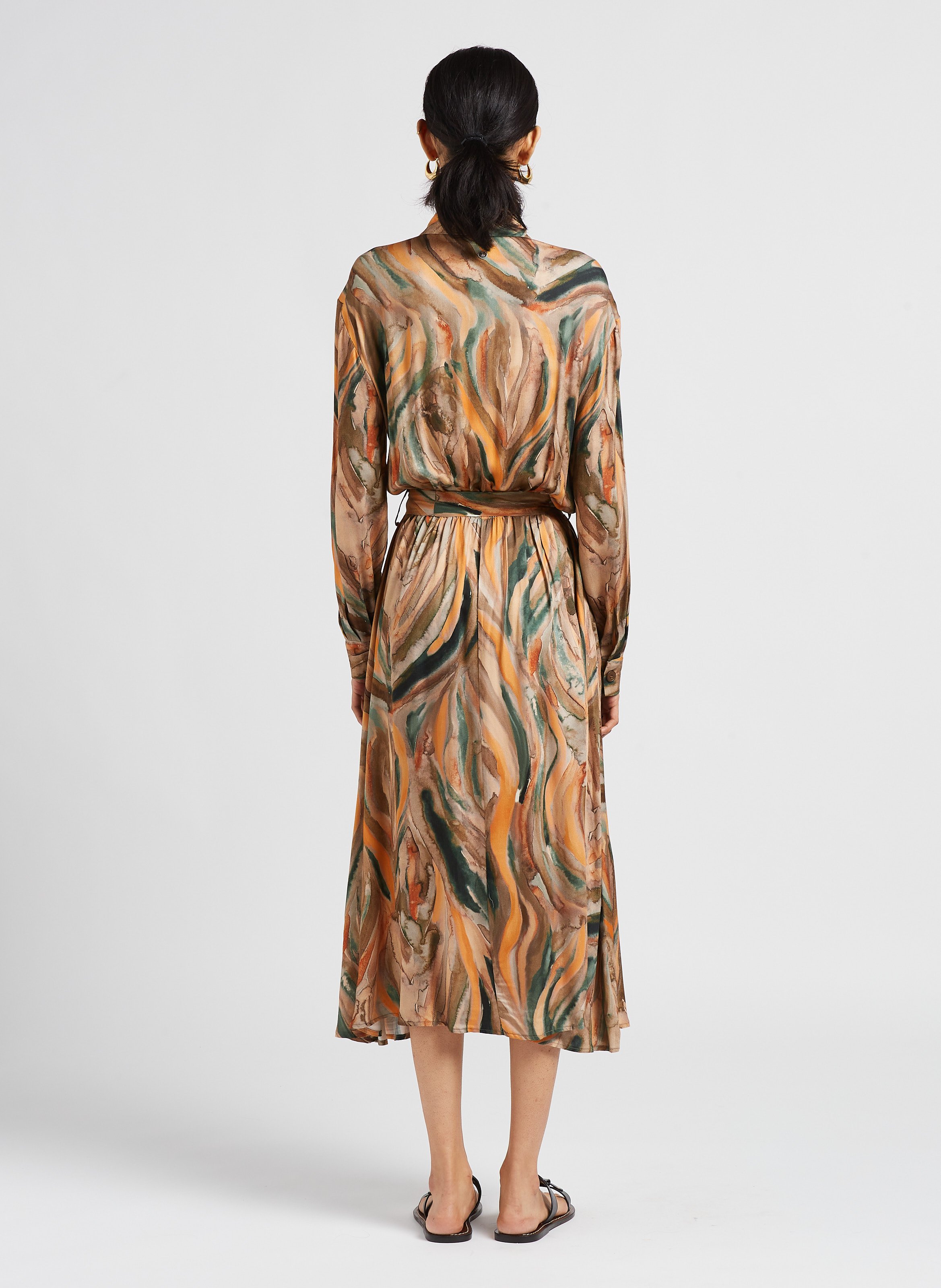 Long dress with classic collar PLEASE Multicolored