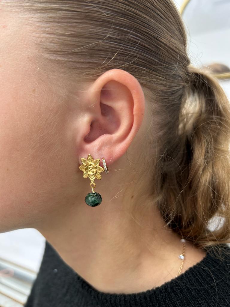 Ruby zoisite earrings GINANDGER Green