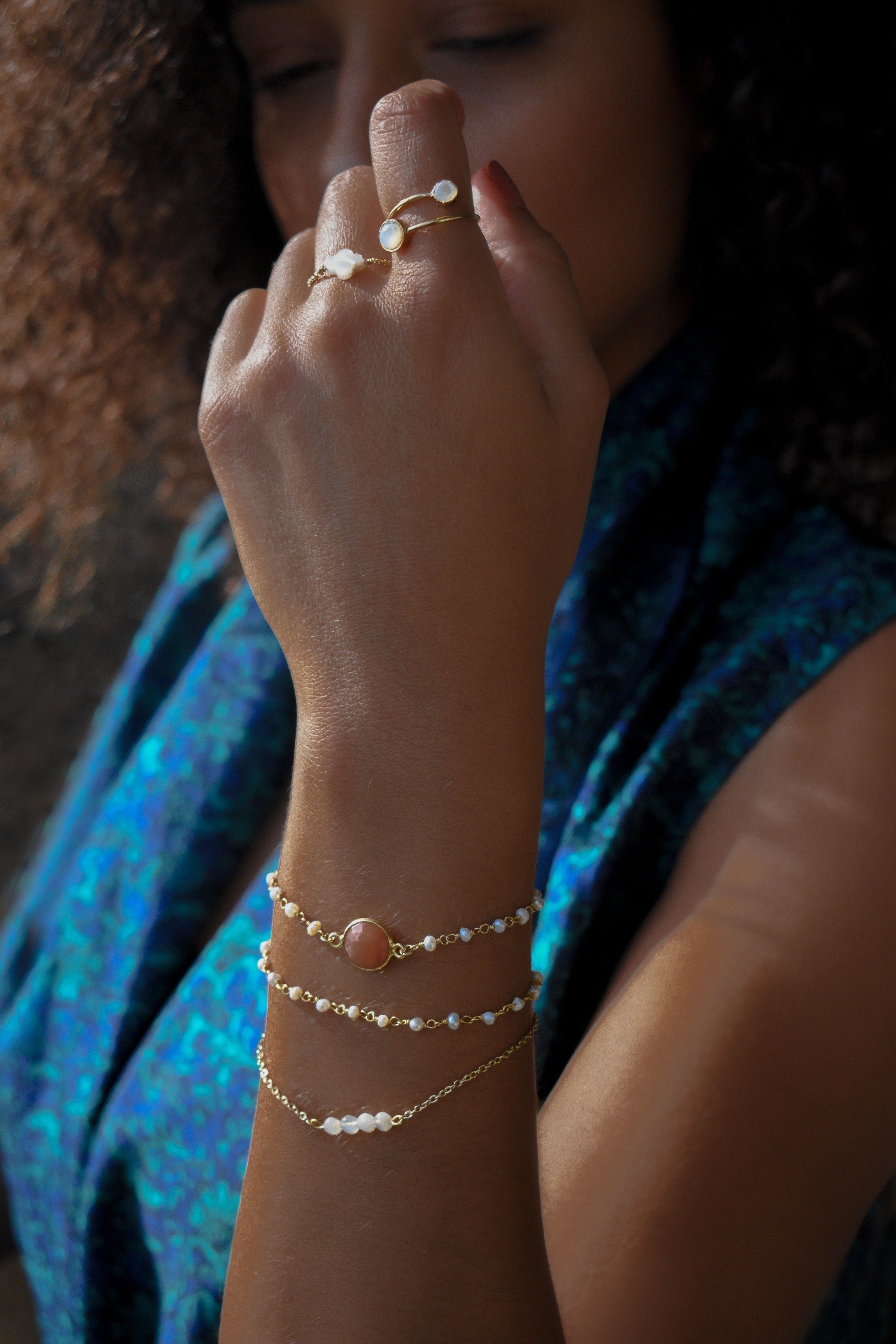 Moonstone bracelet GINANDGER White