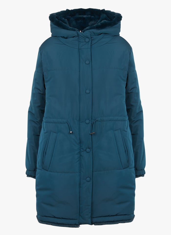 Doudoune Capuche Ample Col Montant Petrole La Fee Maraboutee