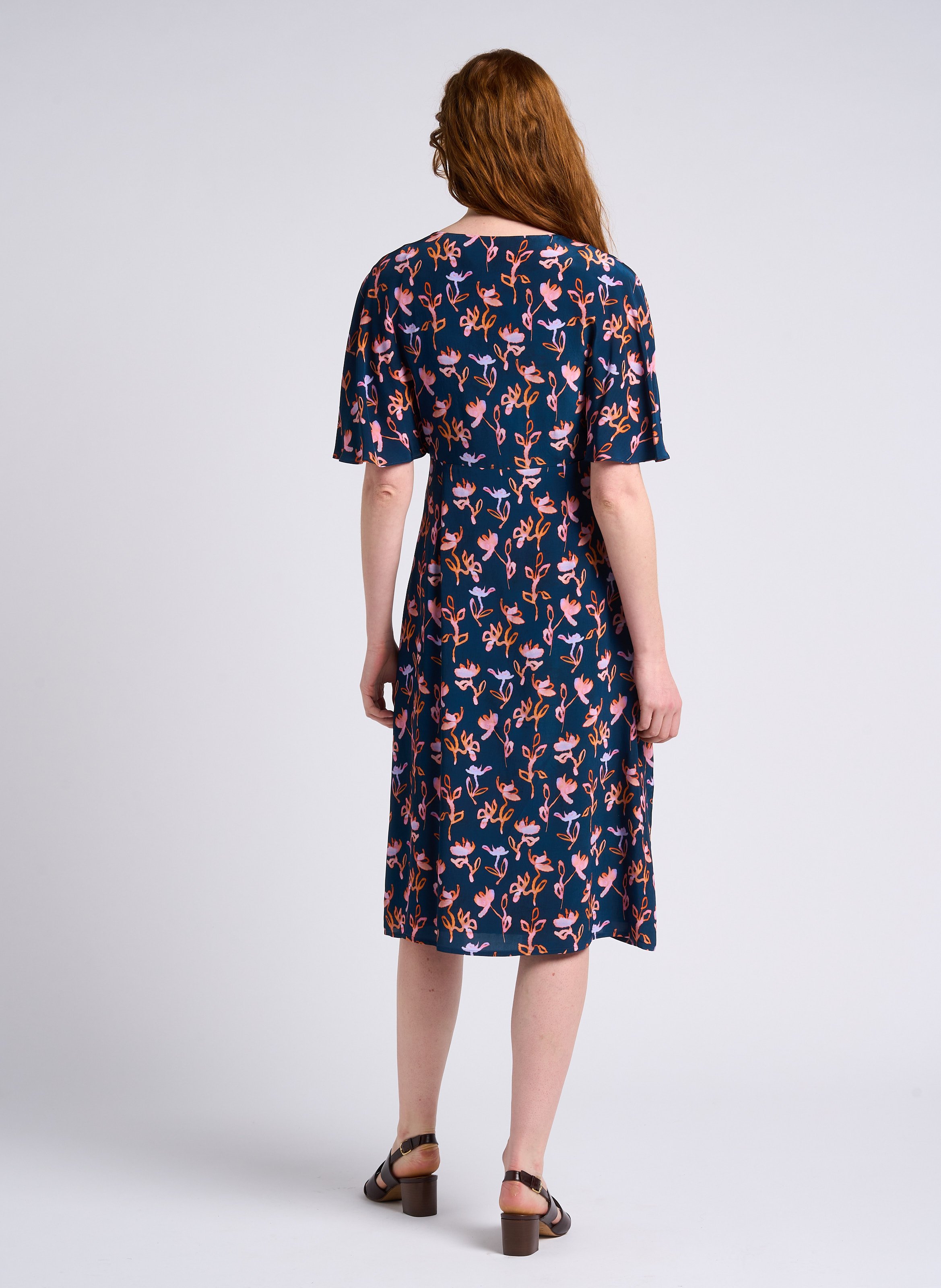 Floral print V-neck midi dress PAUL SMITH Blue
