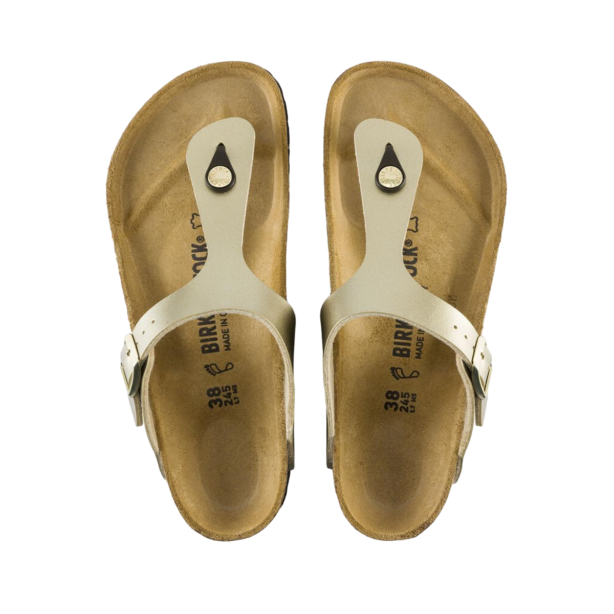 Faux leather sandals BIRKENSTOCK Golden