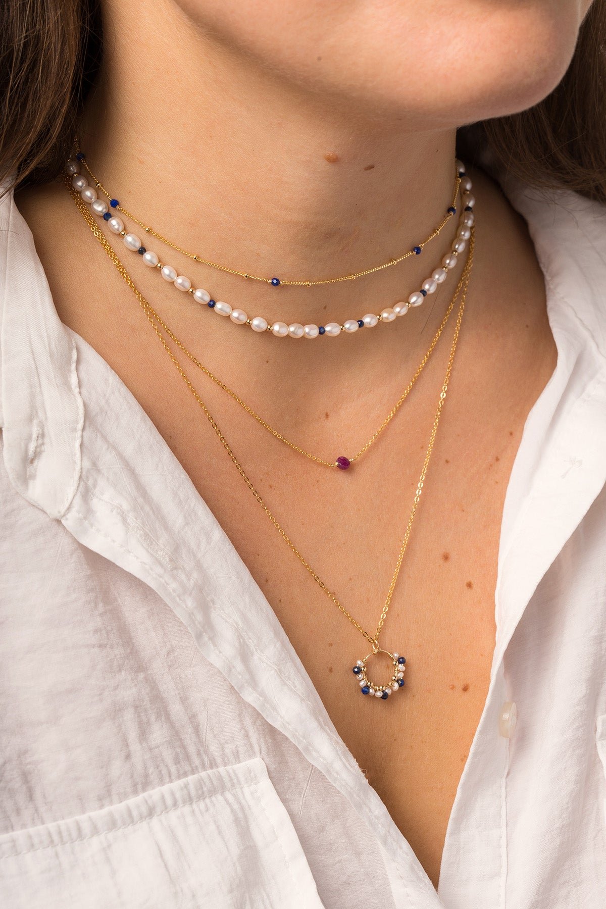 Necklace - ruby YAY Golden