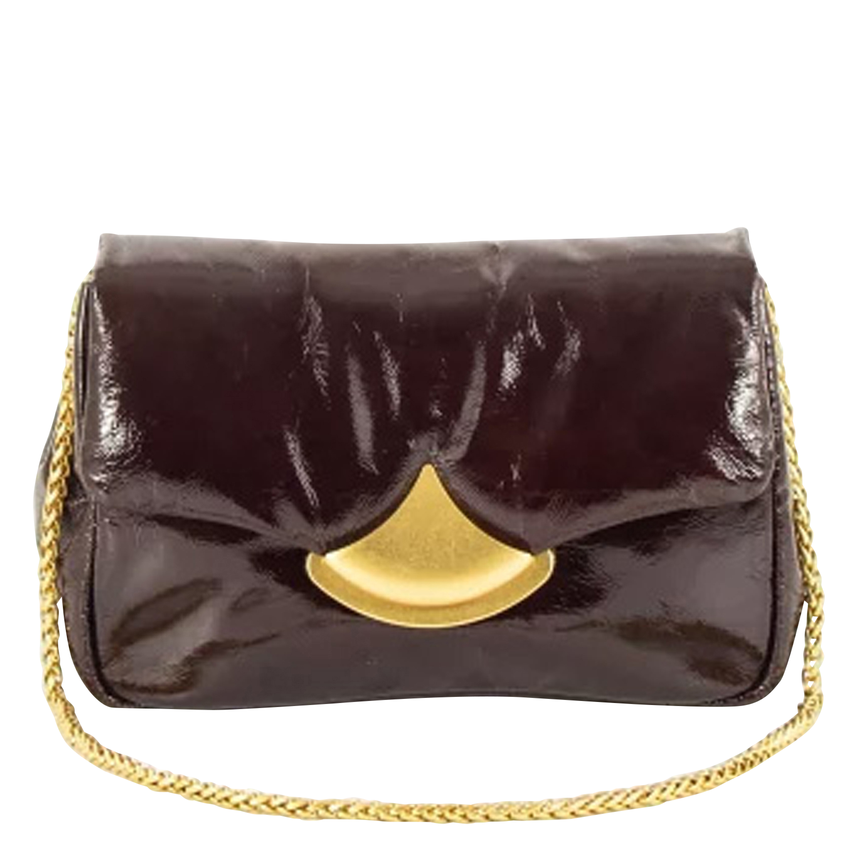 Patent leather shoulder bag SESSUN Brown