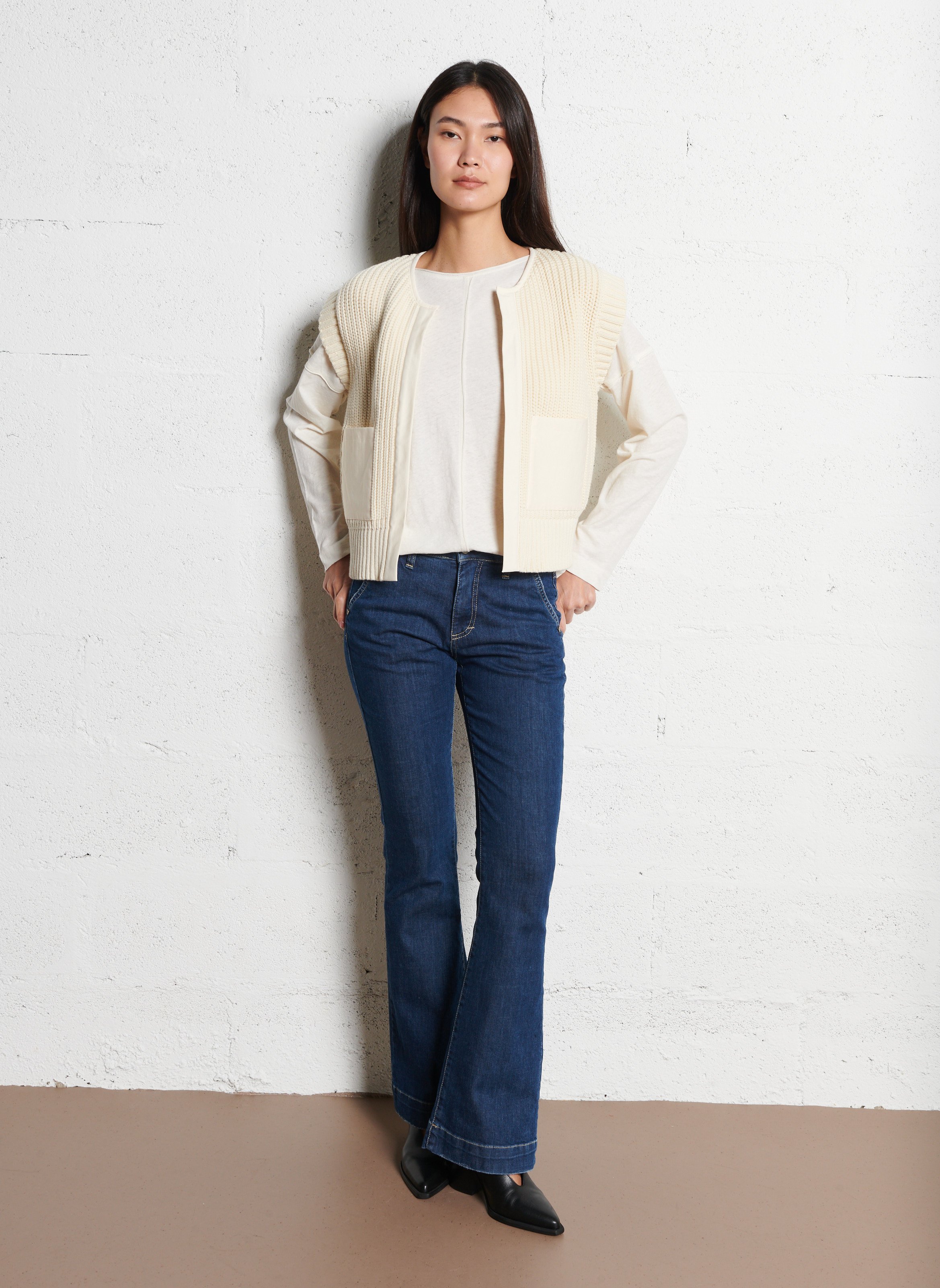 Bootcut cotton jeans PLEASE Blue