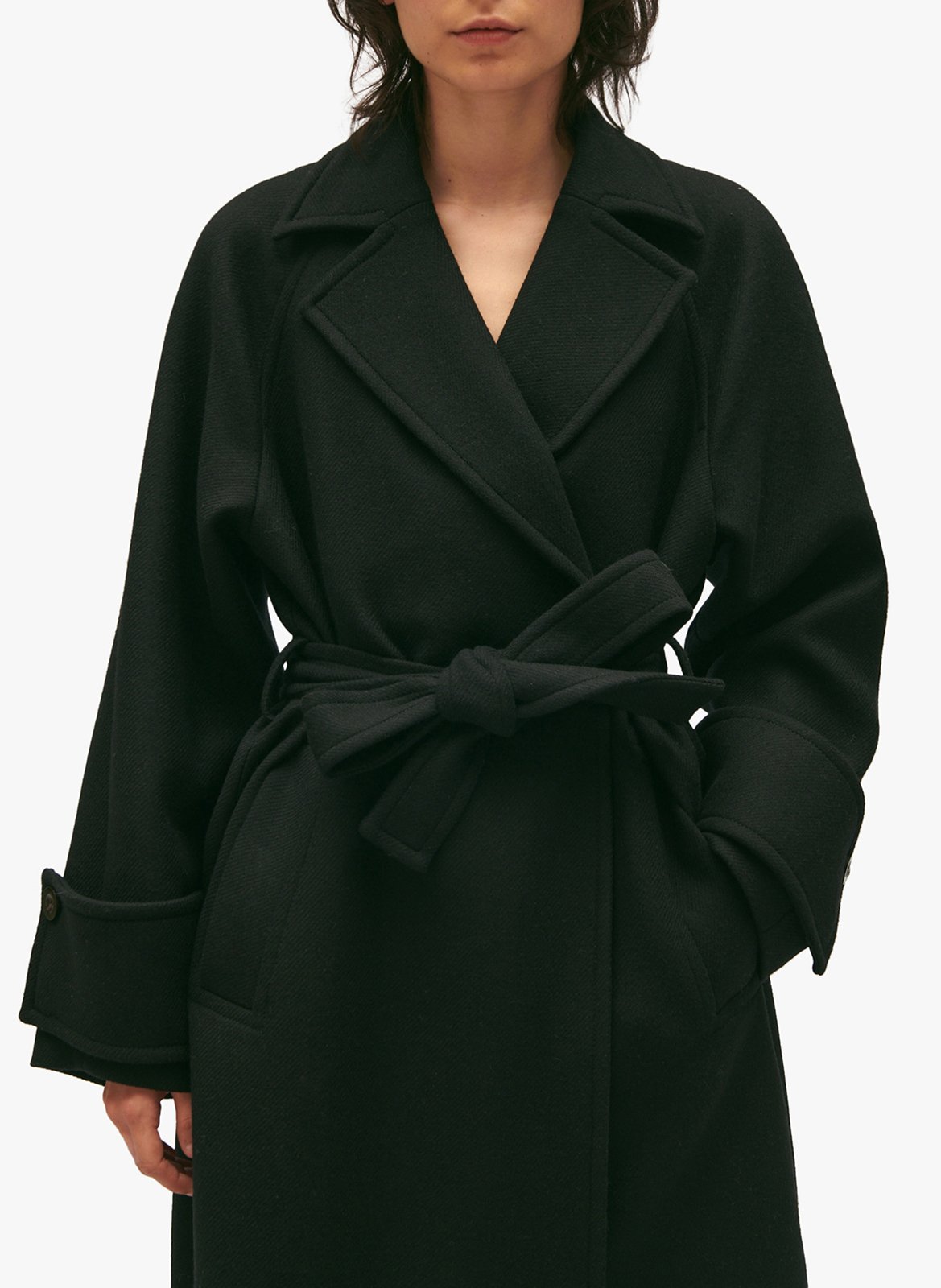 Manteau col tailleur en laine mélangée  CLAUDIE PIERLOT Noir