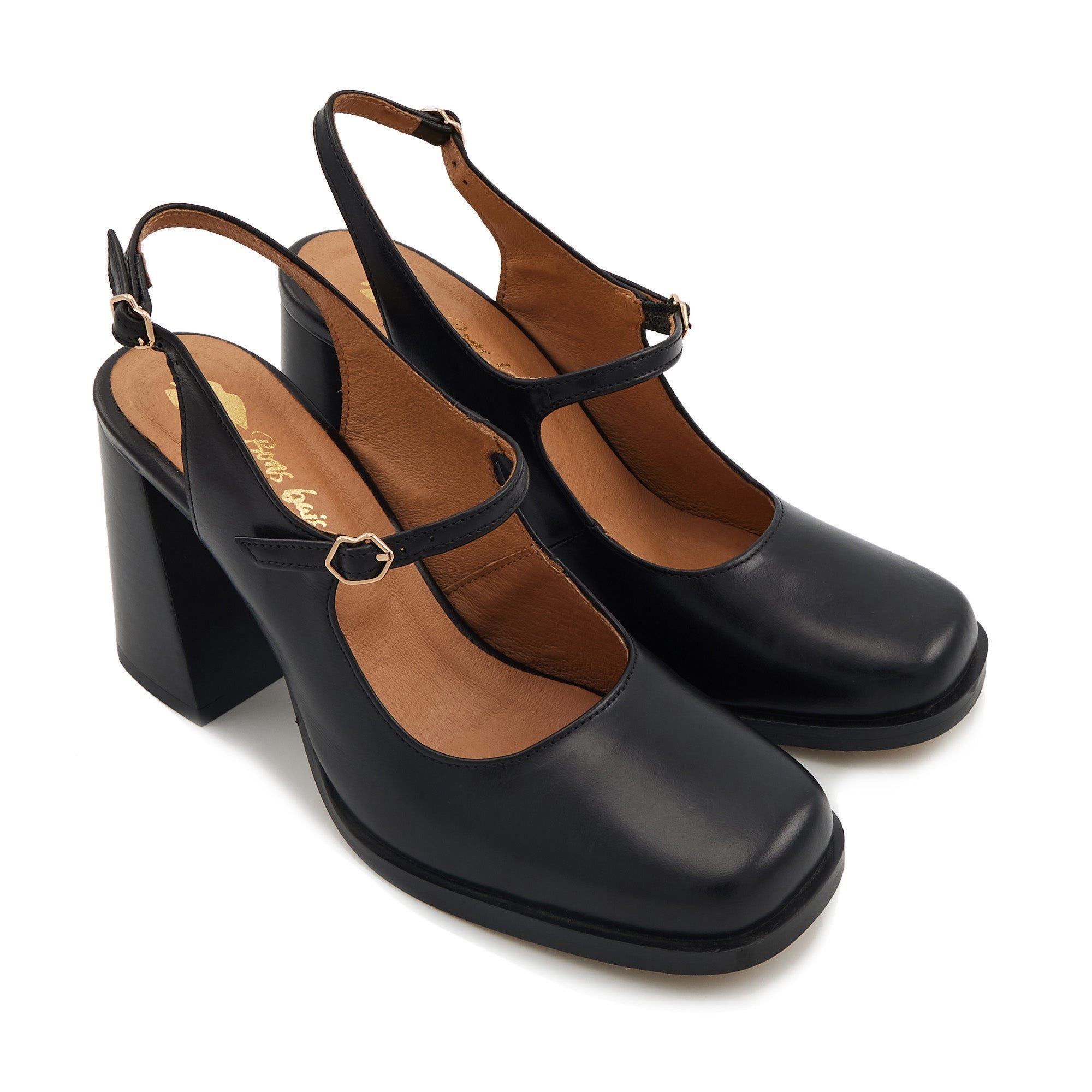 Leather Mary Janes BONS BAISERS PARIS Black