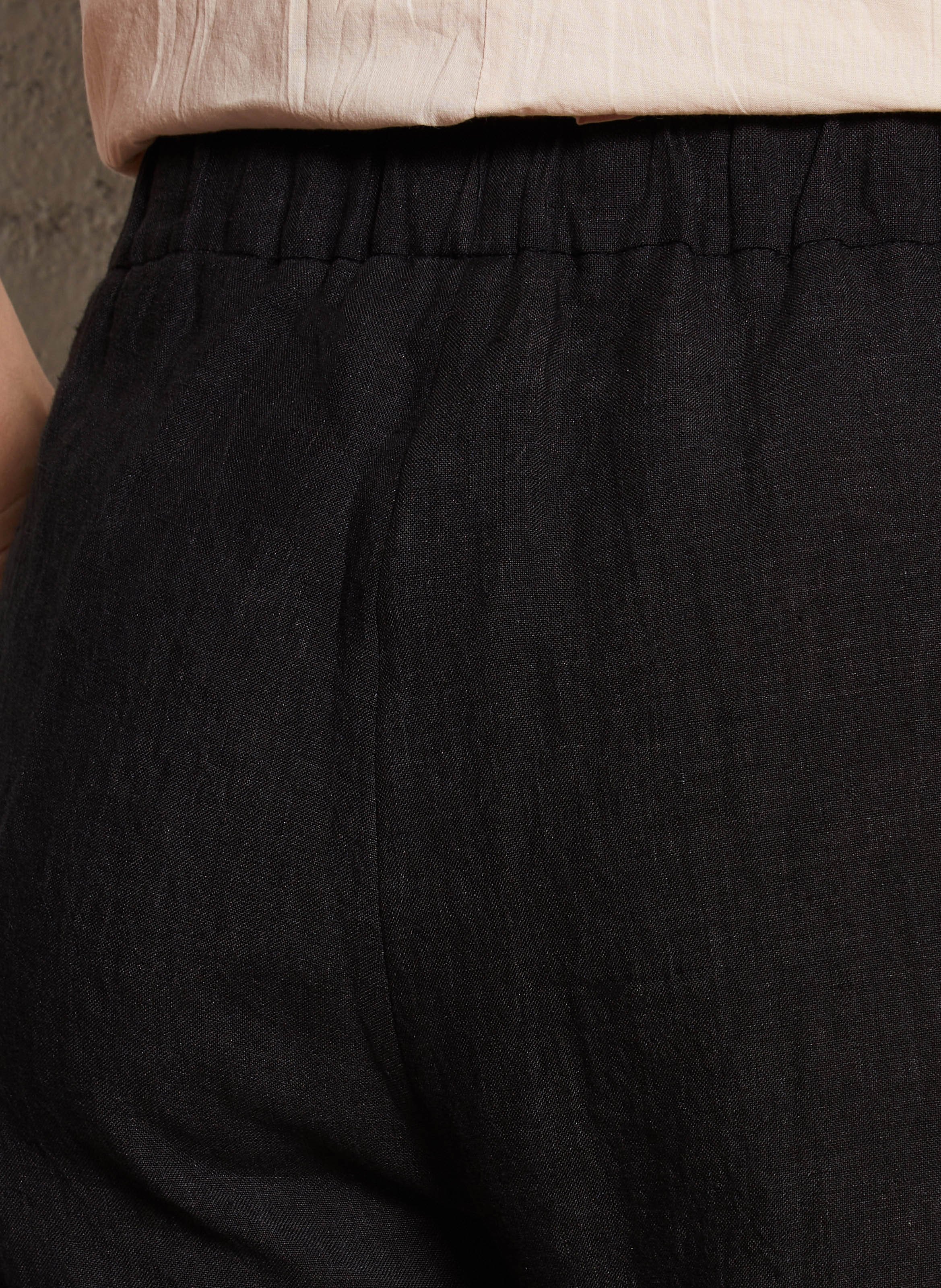 Straight linen trousers DIEGA Black