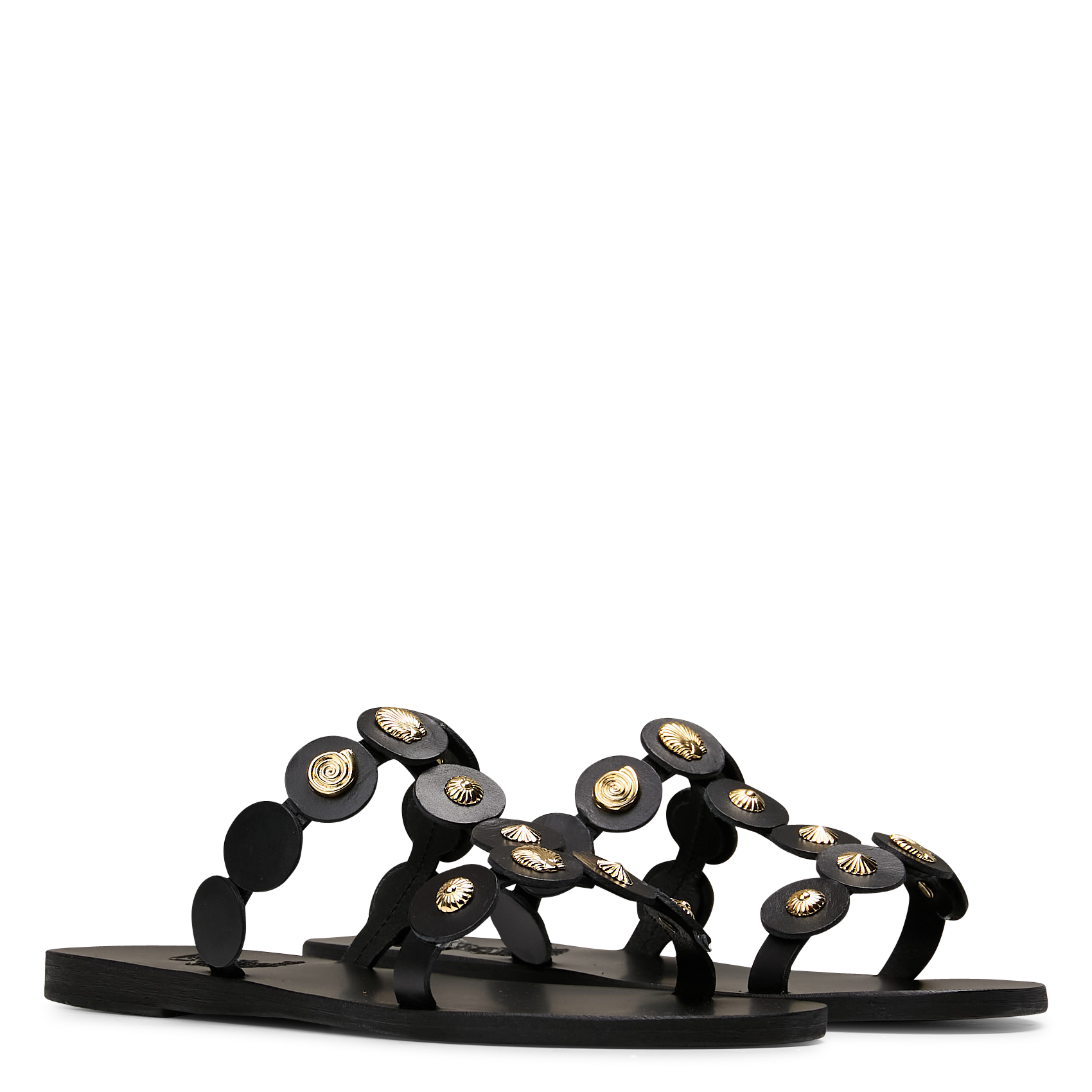 Sandales plates en cuir ANCIENT GREEK SANDALS Noir
