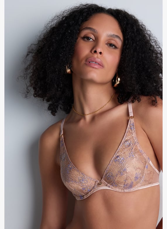 A la Folie kohl black underwired triangle bra | Beige by AUBADE A la Folie kohl black underwired triangle bra Beige