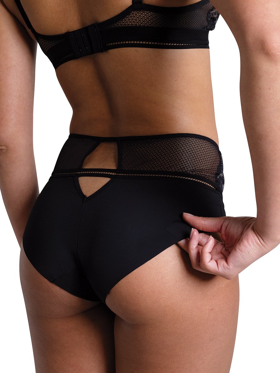 High-waisted lace panties PASSIONATA Black