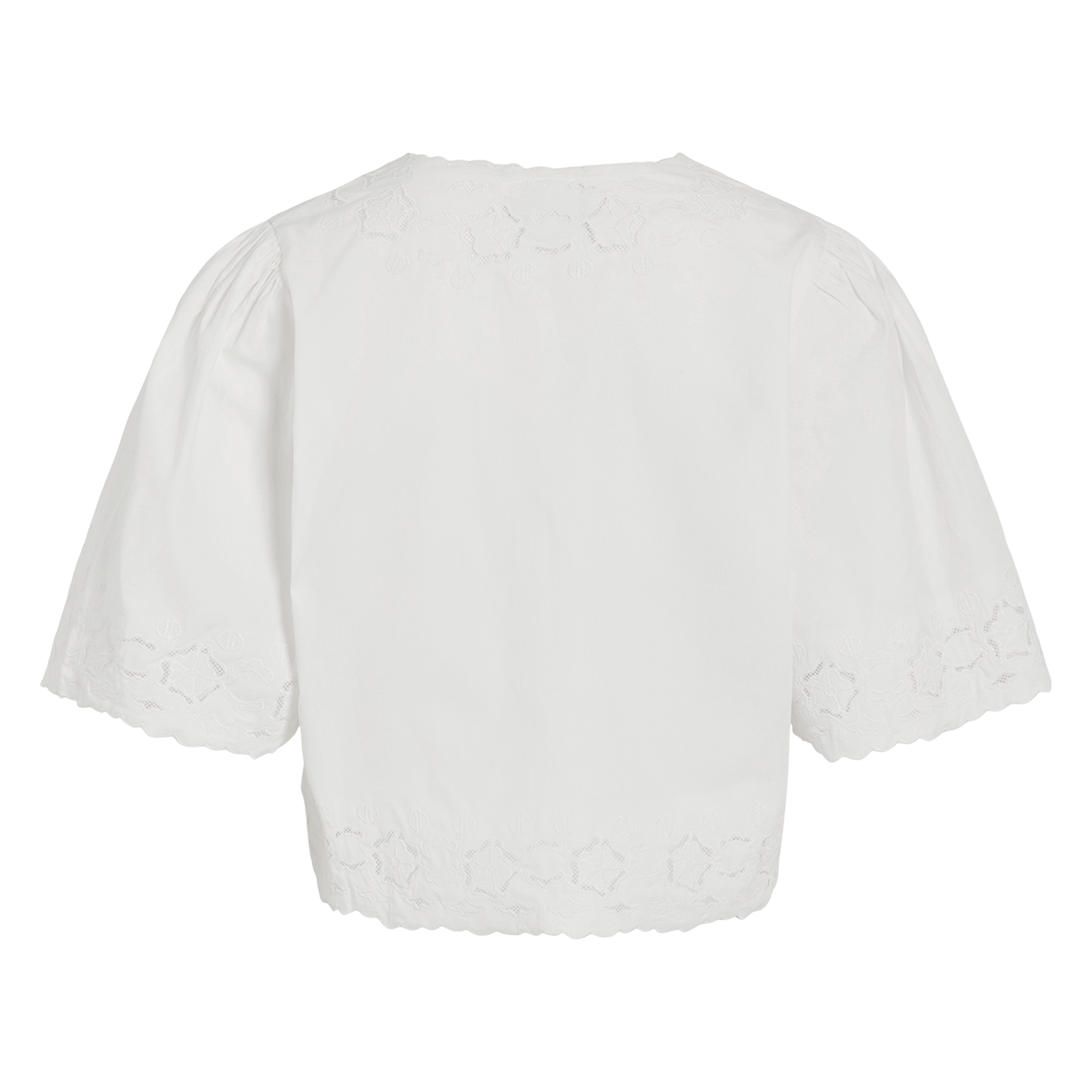 Chemise droite en coton bio brodé ROUGE EDIT Beige