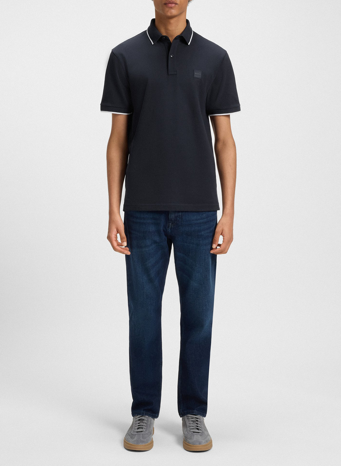 Slim-fit stretch cotton polo shirt BOSS Blue