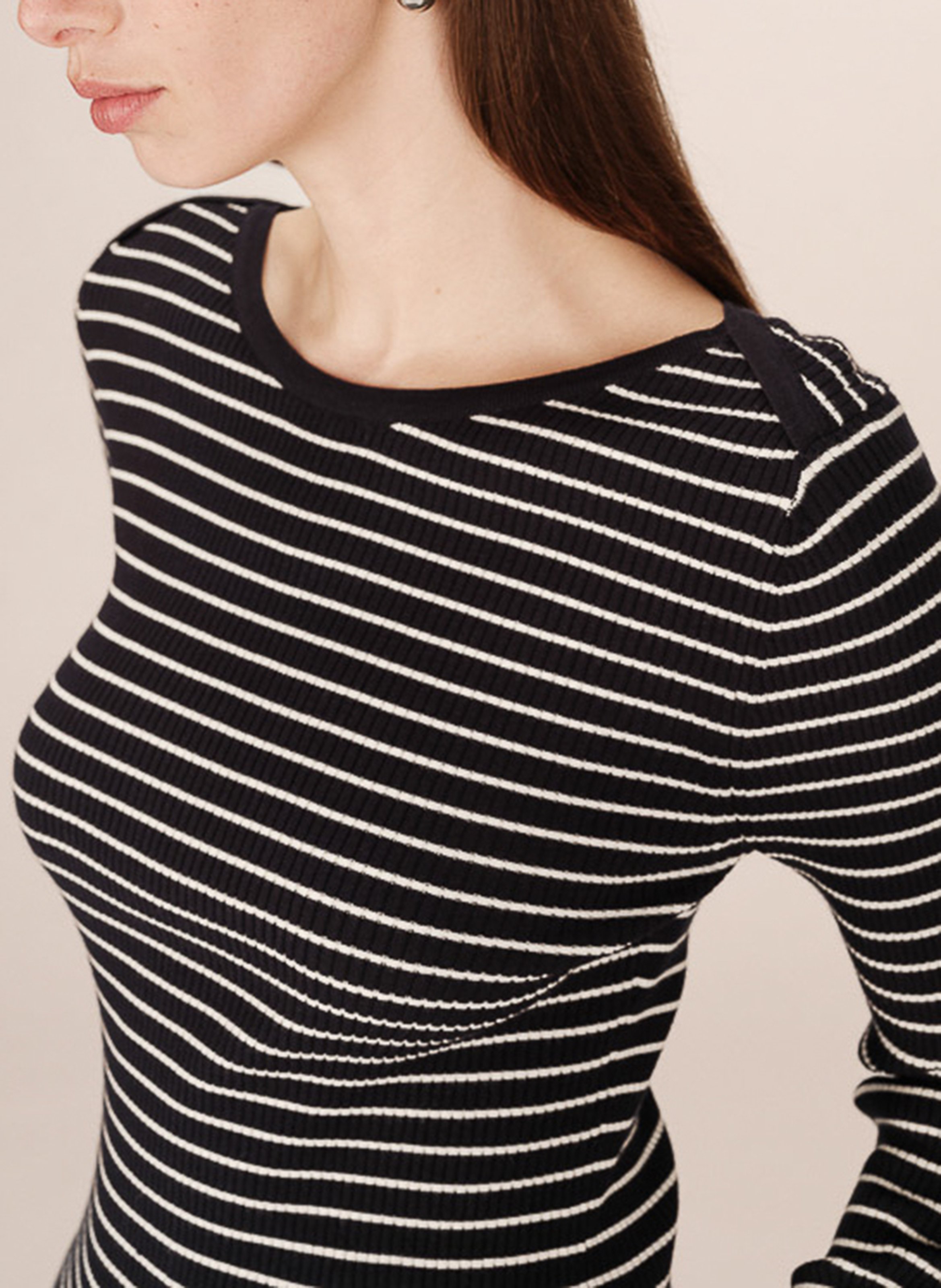 Rib-knit straight sweater GRACE ET MILA Blue