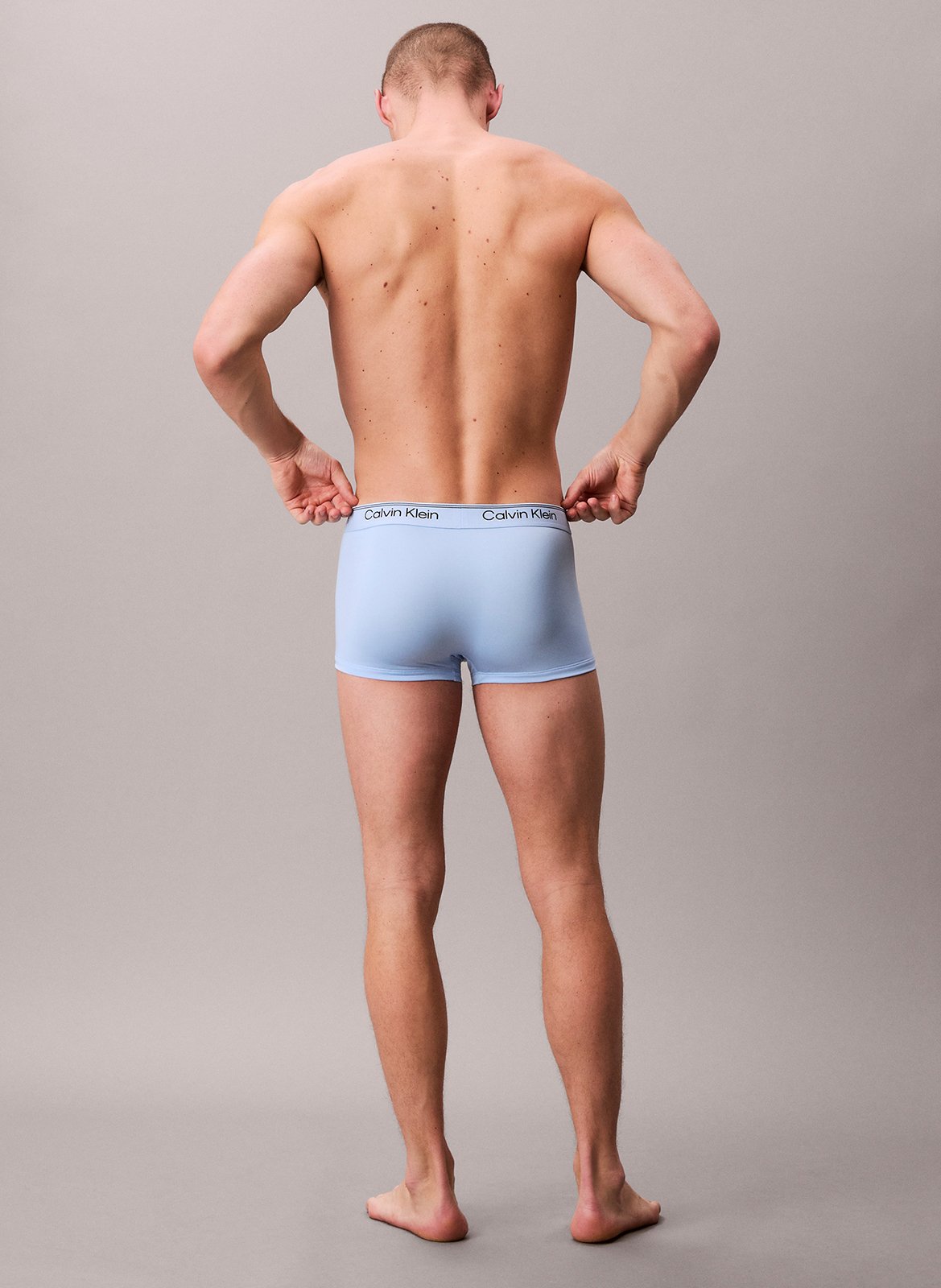 Set aus 3 einfarbigen Boxershorts CALVIN KLEIN UNDERWEAR Blau