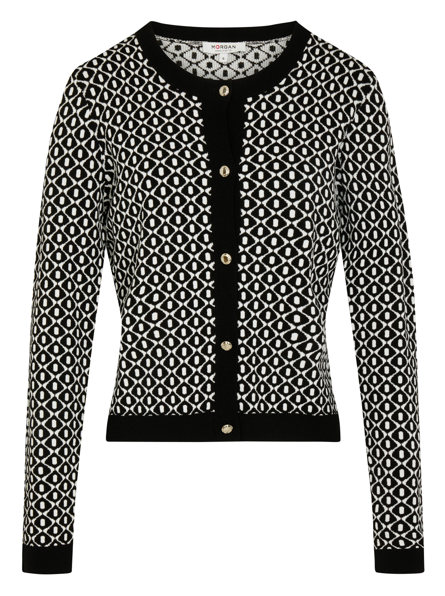 Strickjacke mit Rundhalsausschnitt MORGAN Schwarz