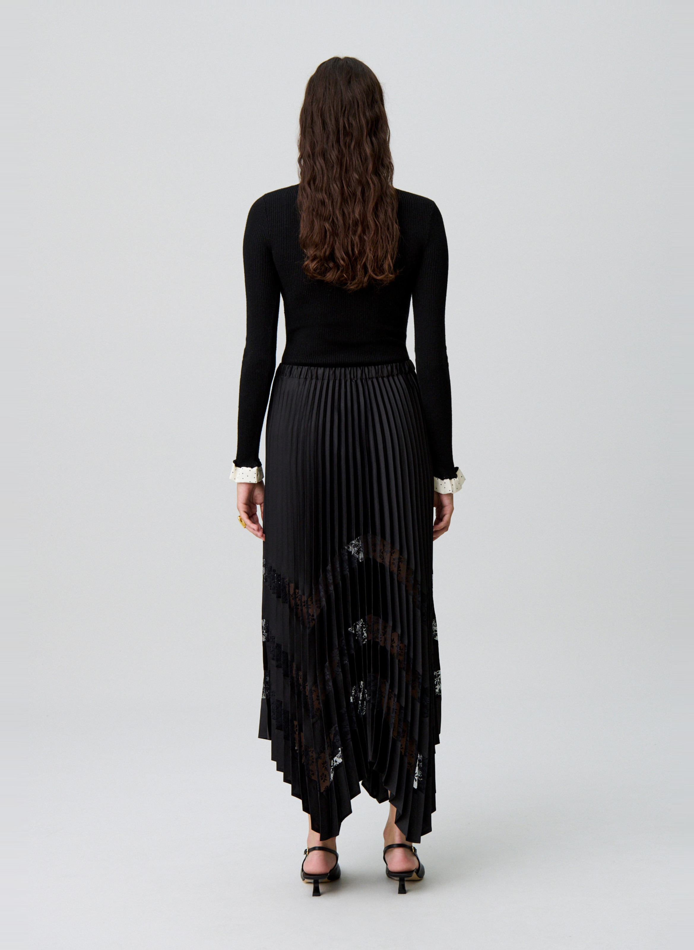 Halflange plooirok CLAUDIE PIERLOT Zwart