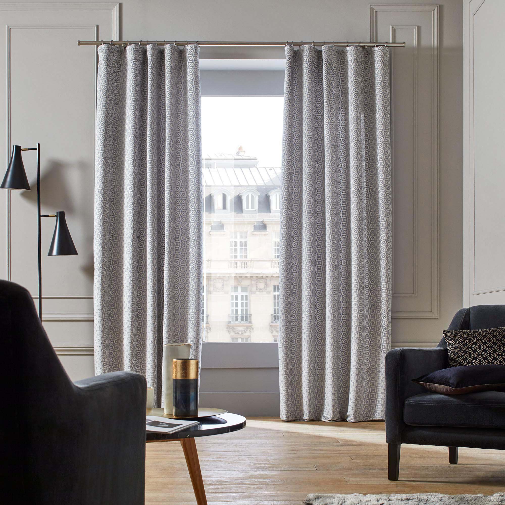 Pleated ribbon curtain MADURA Grey