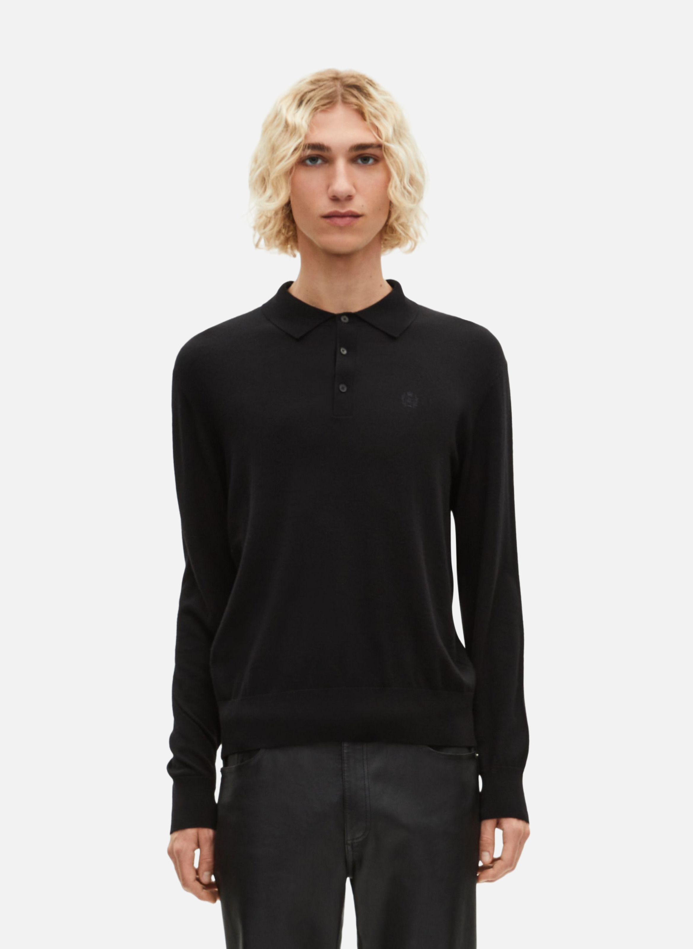 Merino wool sweater with polo collar THE KOOPLES