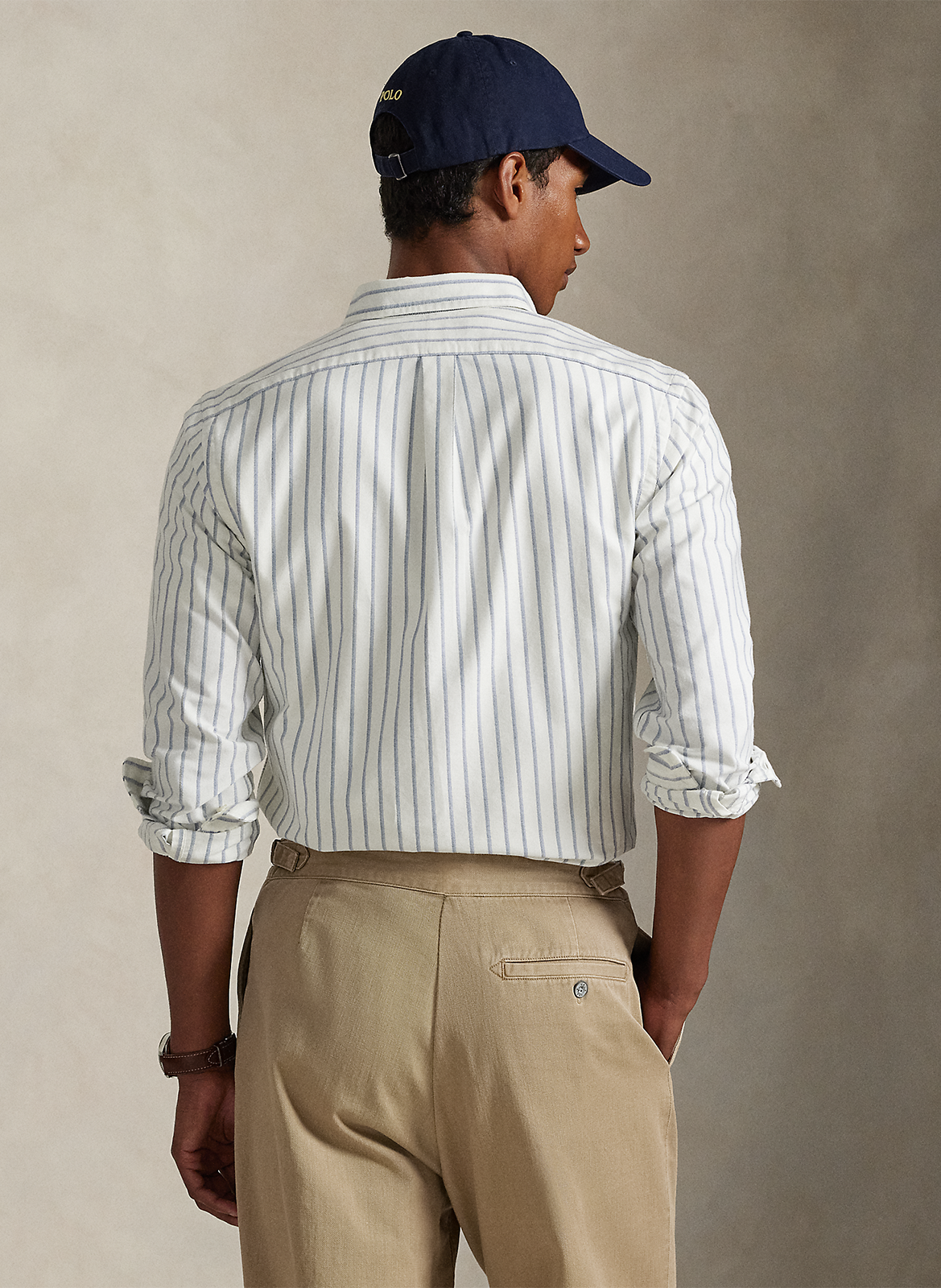 Chemise col classique manches contrastantes en coton POLO RALPH LAUREN White