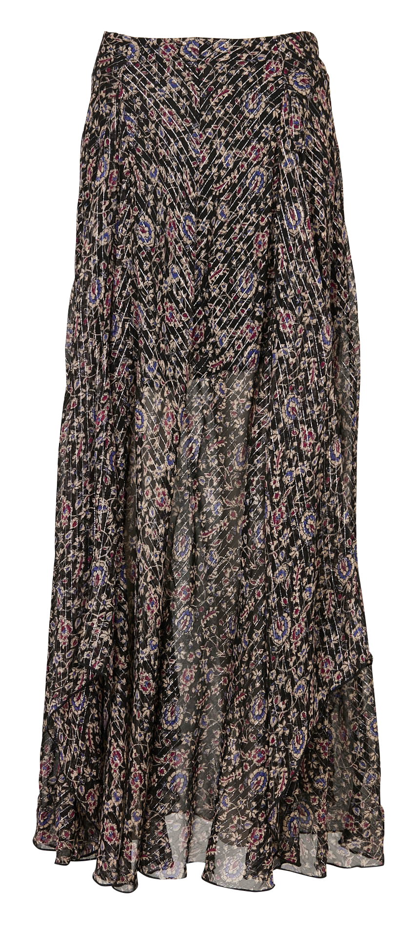 Wijd uitlopende bloemenrok met hoge taille THE NEW SOCIETY Veelkleurig