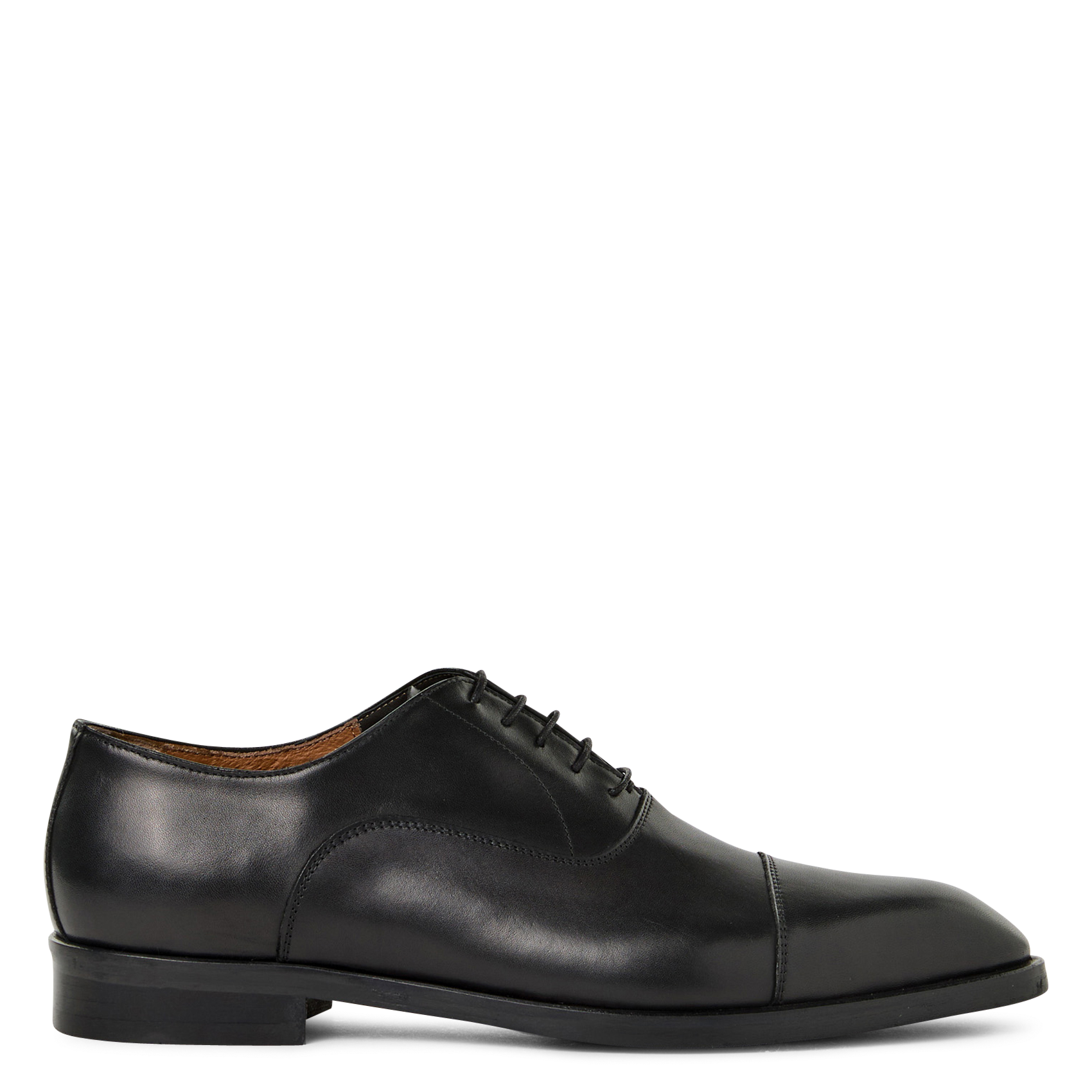 Plain leather Richelieu loafers SAISON 1865 Black