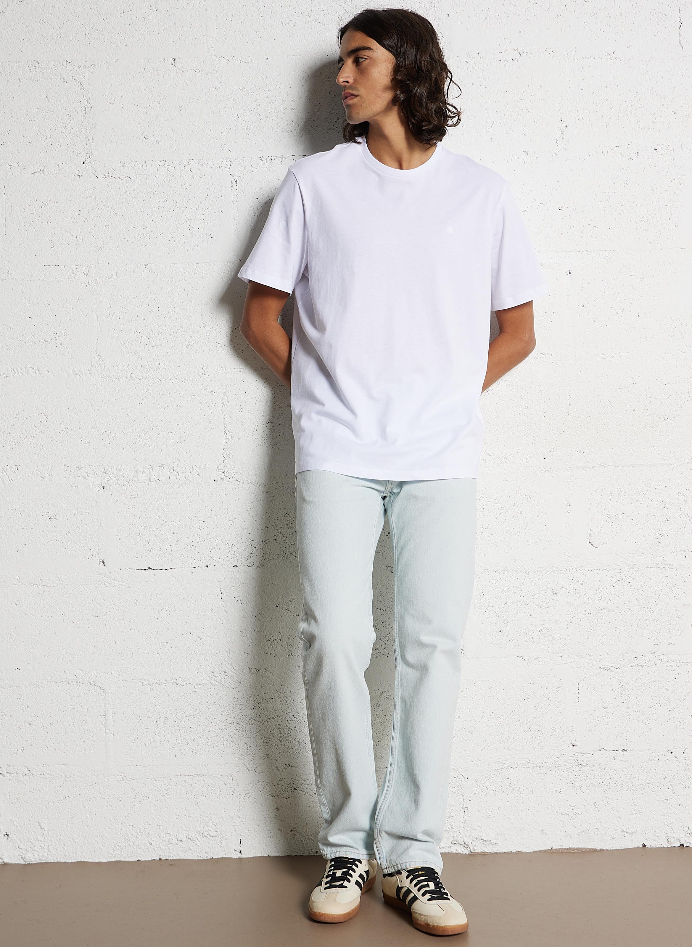 Gerade geschnittenes T-Shirt aus Baumwolle CALVIN KLEIN Weiss