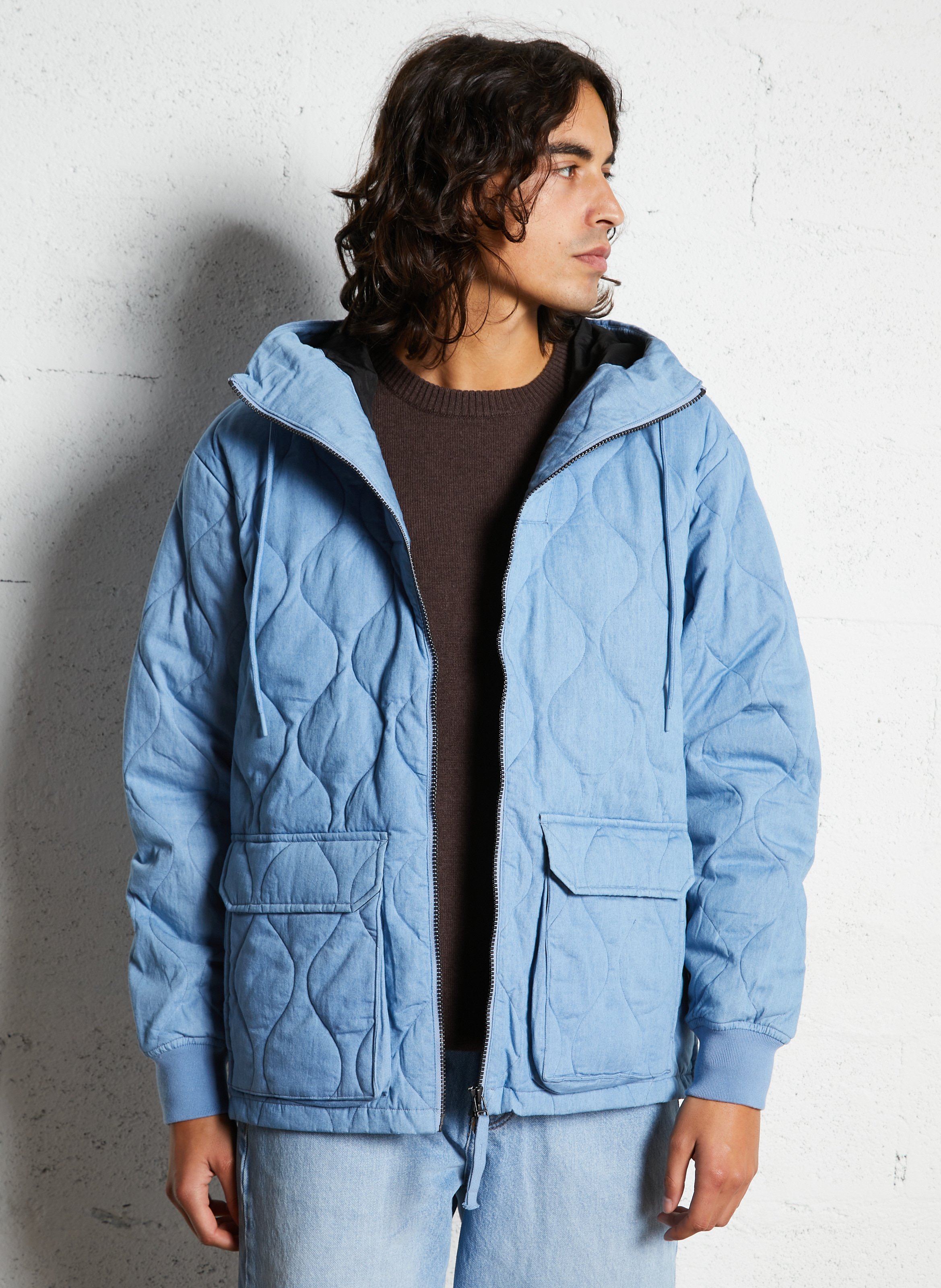 Oversized hoodie met opstaande kraag TAION Blauw