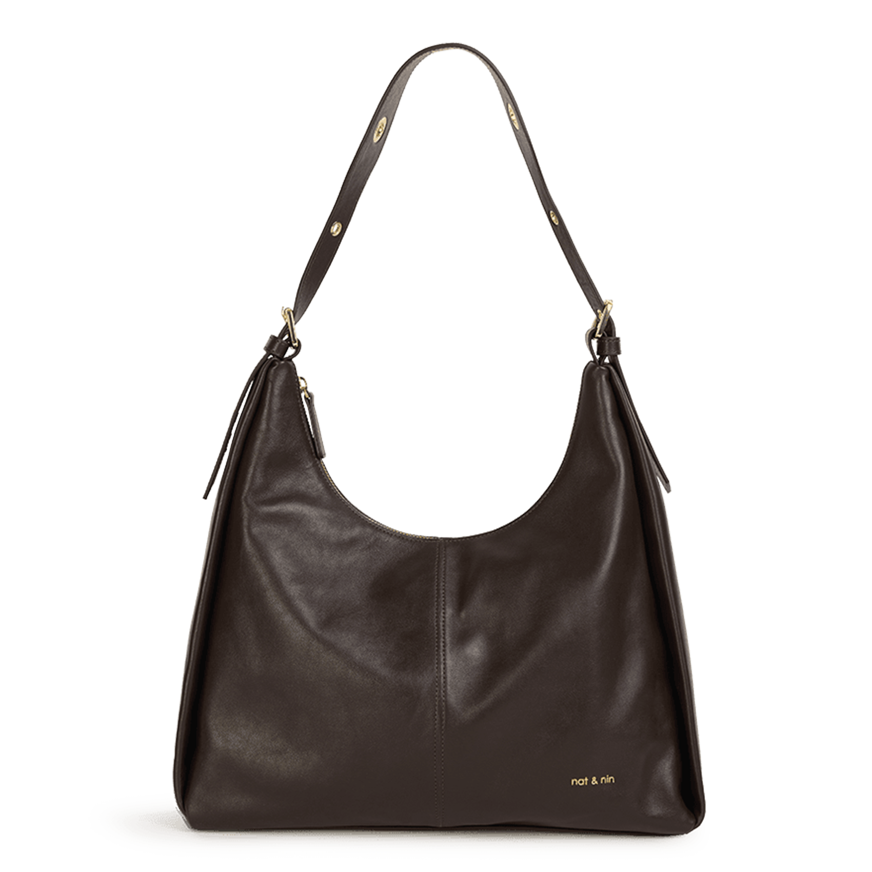 Sac porté épaule en cuir TINA Ebene lisse