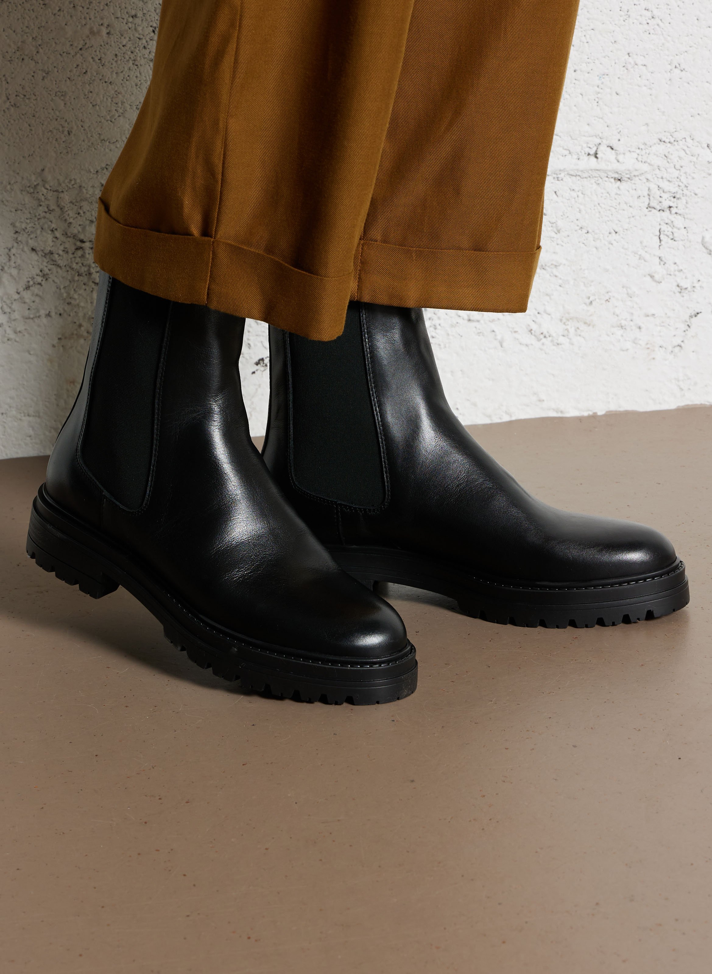 Bianca leather ankle boots BOCAGE Black