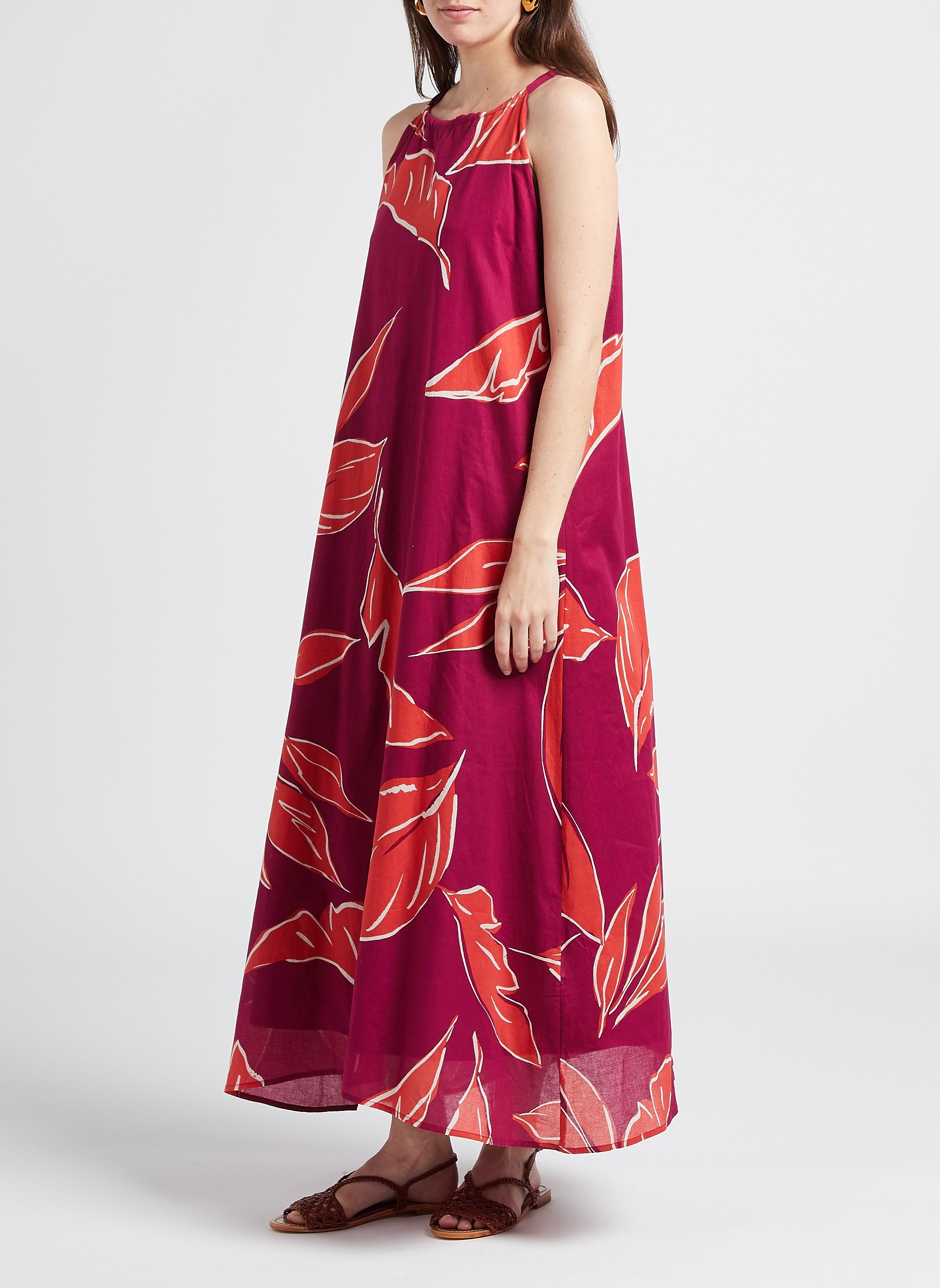 Long printed cotton dress GRACE ET MILA Pink