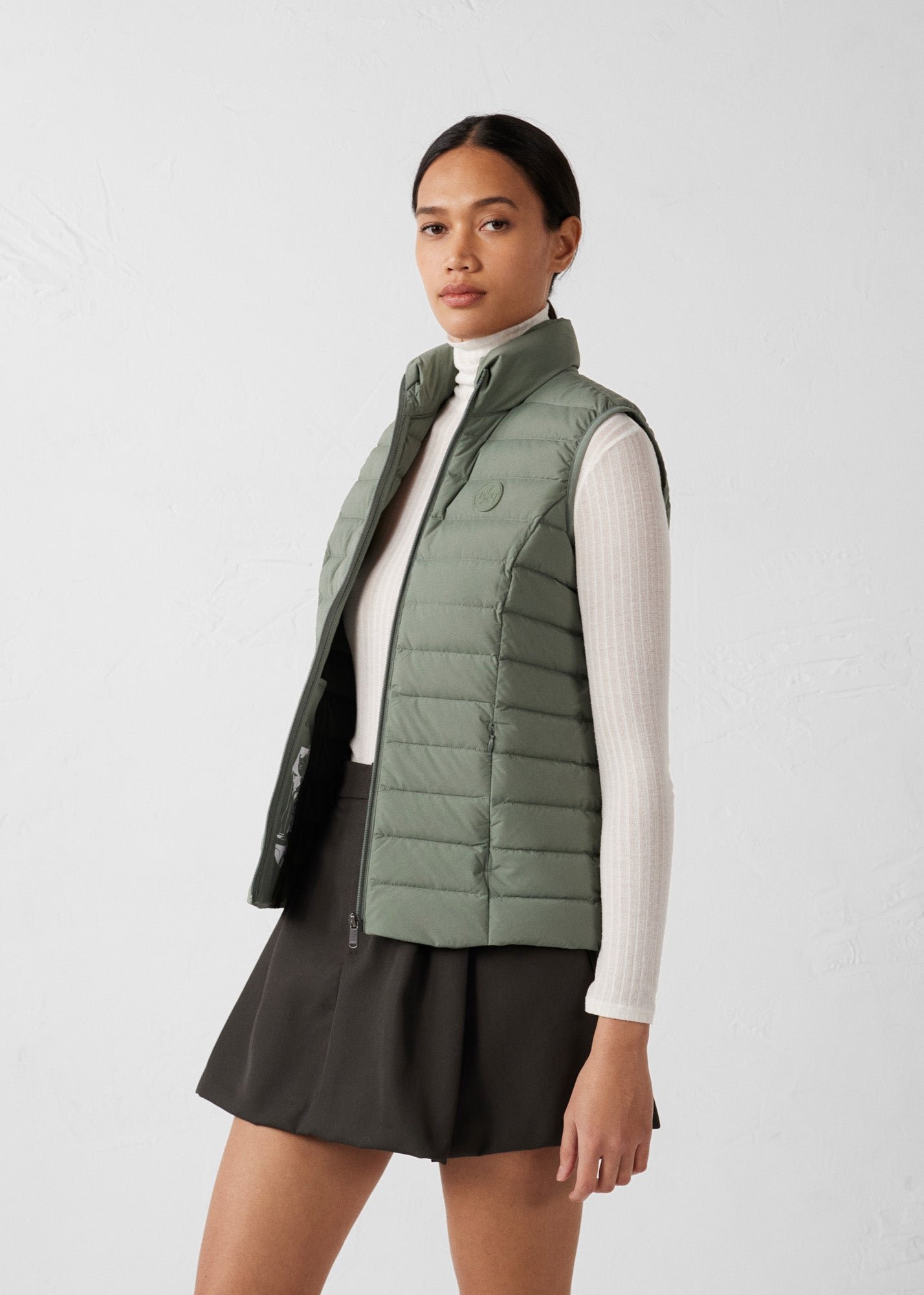 Stretch sleeveless down jacket Grenada JOTT Green