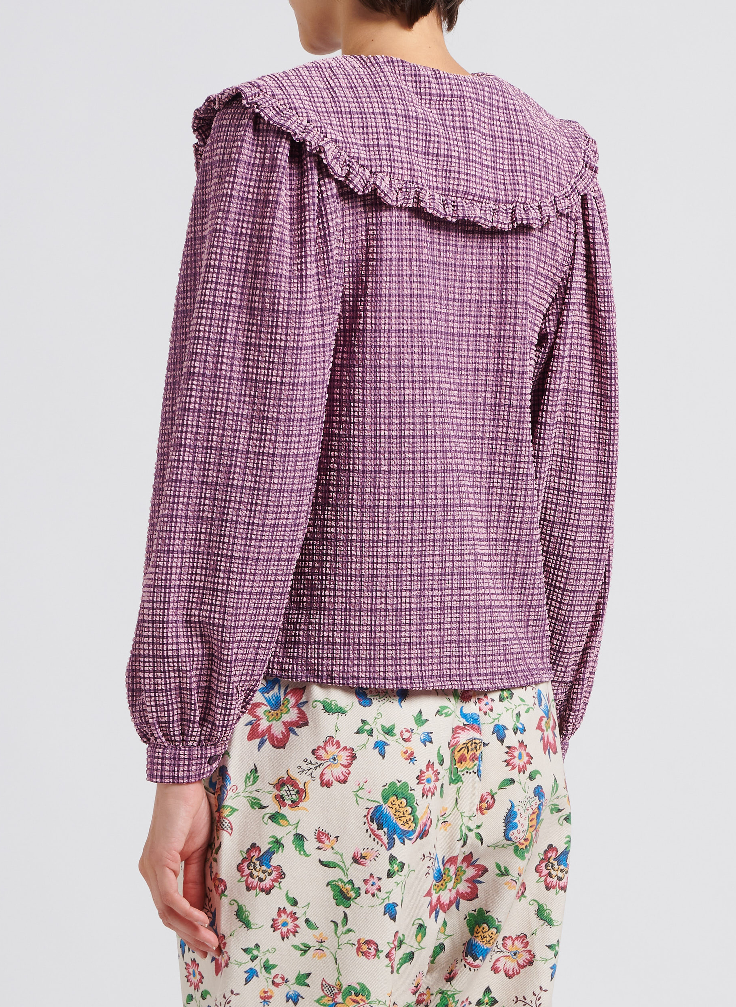 Straight printed blouse with Peter Pan collar THE NEW SOCIETY Pink