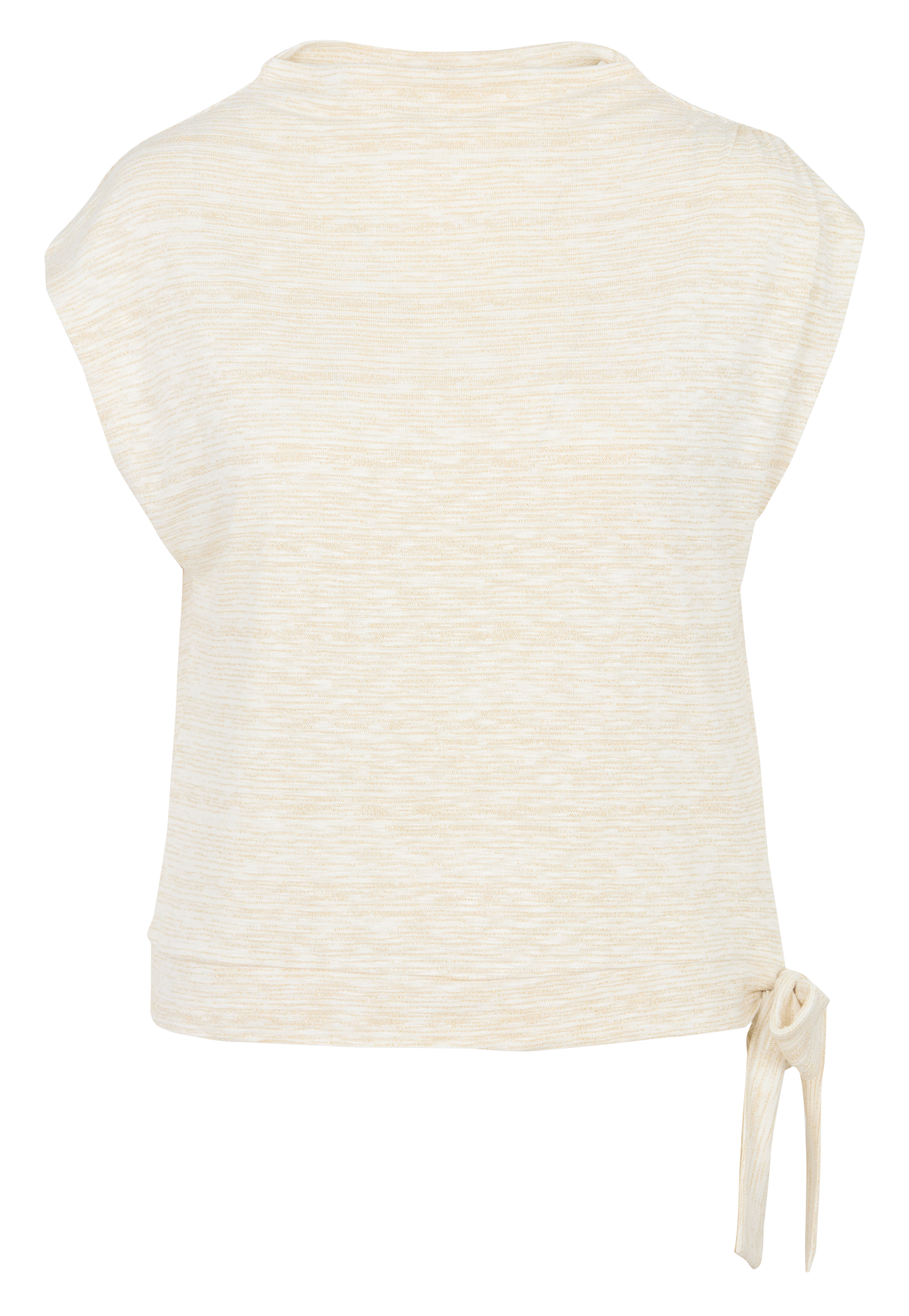 Top met korte mouwen in metallic stof  Ecru