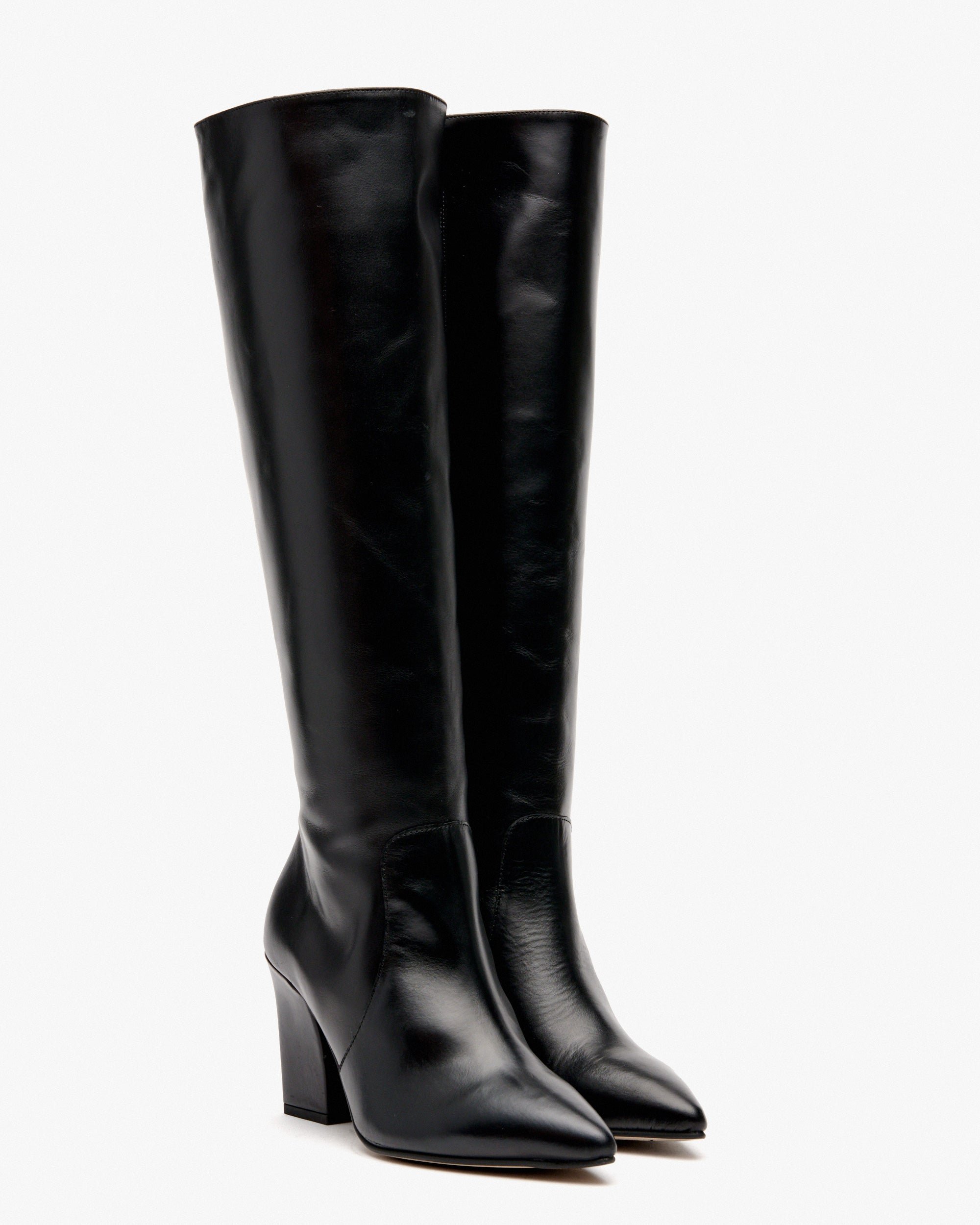 Tall black leather boots. PEDRO MIRALLES Black