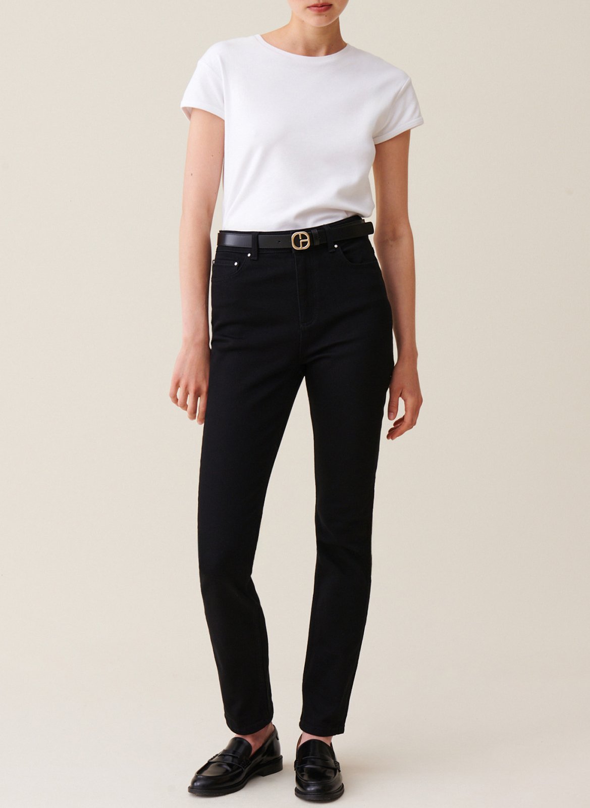 Jean droit en coton mélangé CLAUDIE PIERLOT Noir