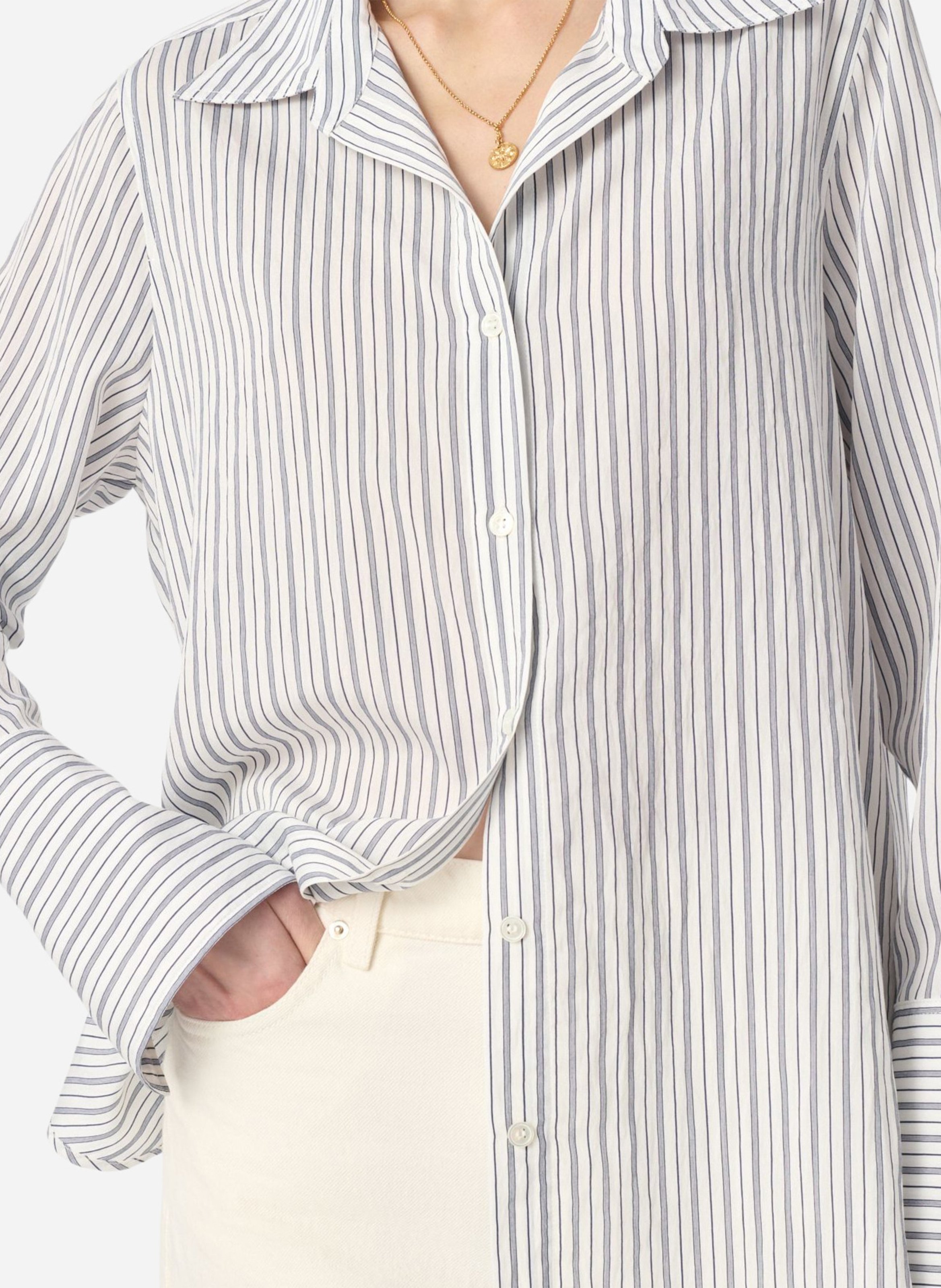 Camisa a rayas con cuello clásico VANESSA BRUNO Azul