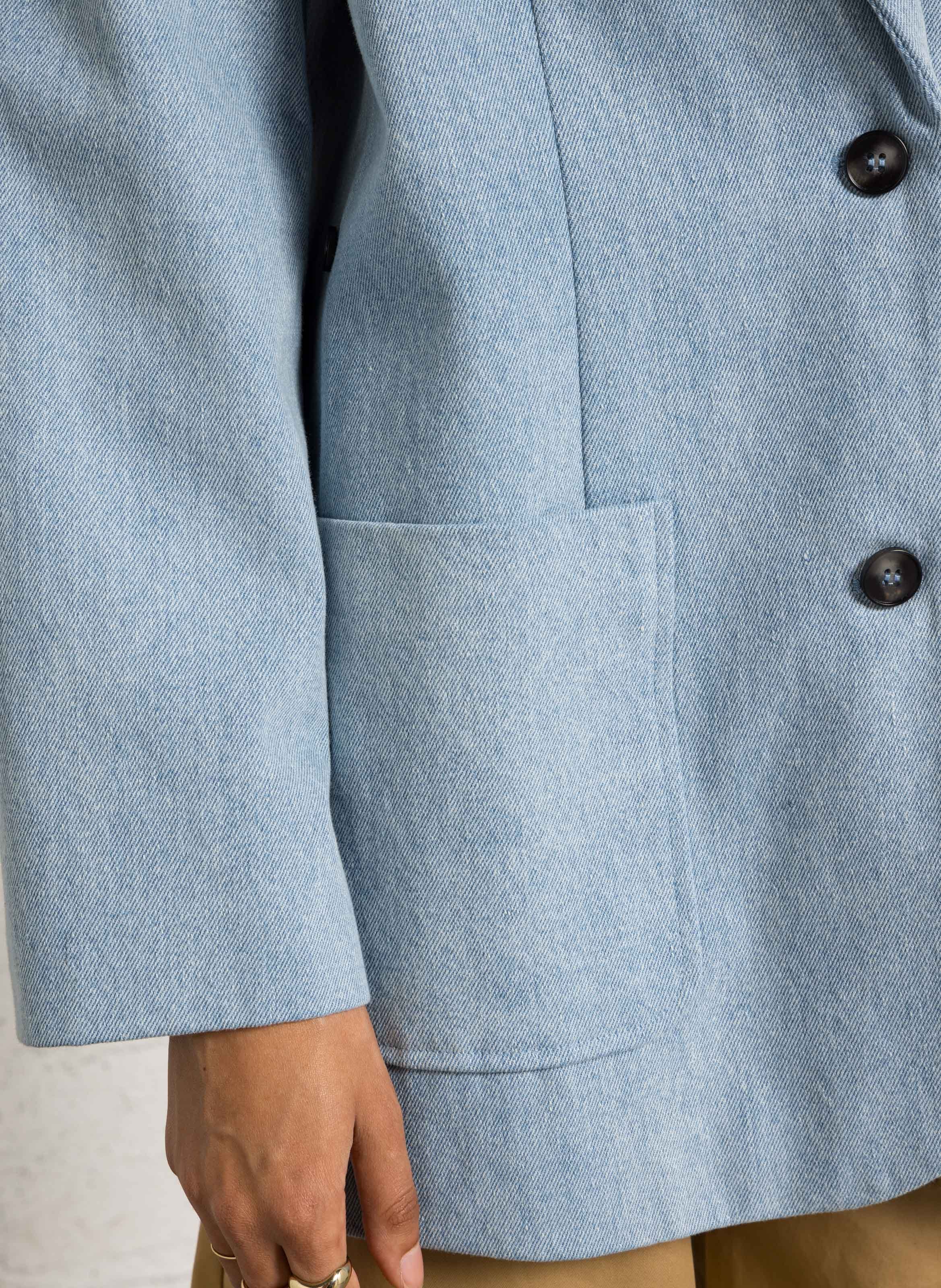 Veste tailleur oversize en coton BERENICE Bleu