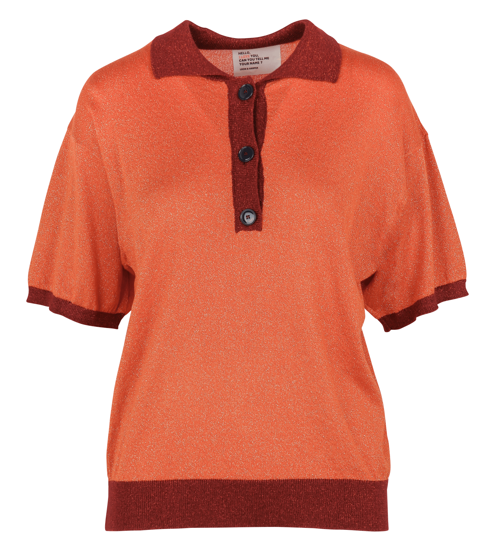 Pull droit métallisé LEON & HARPER Orange